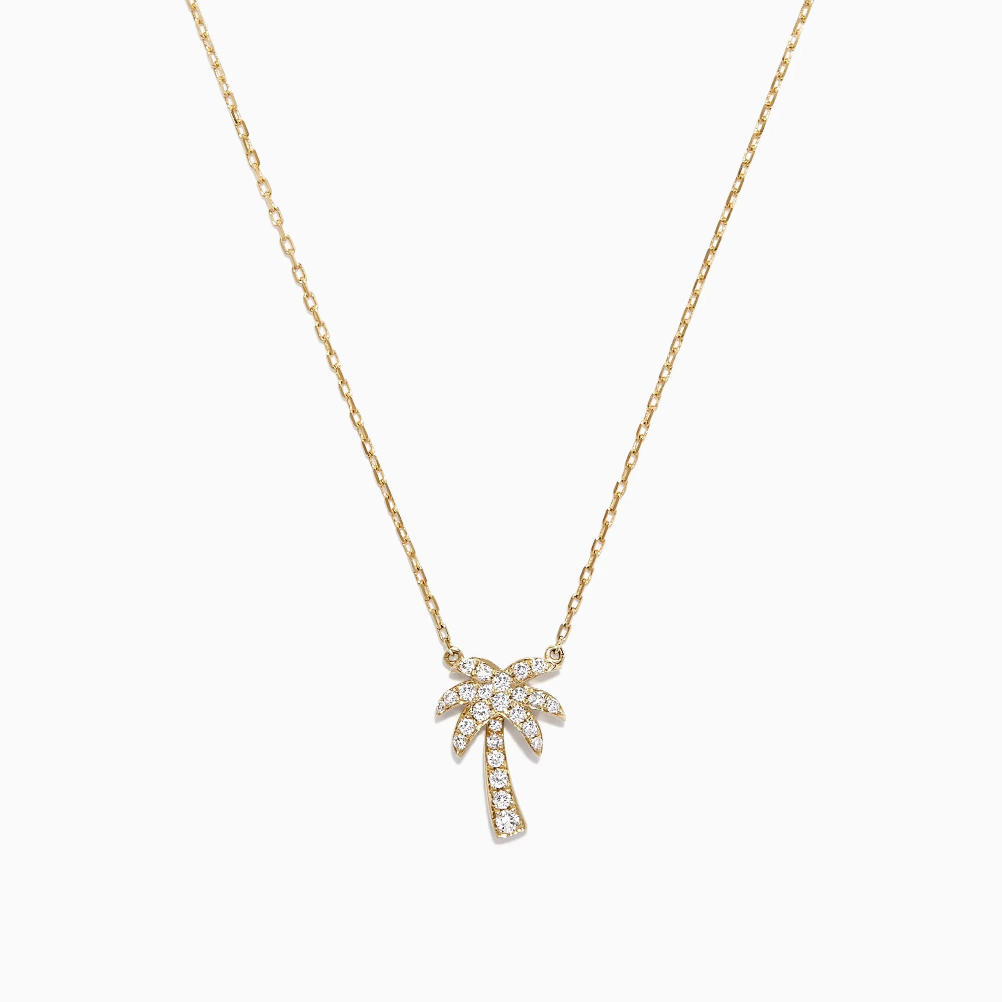 Novelty 14K Yellow Gold Diamond Palm Tree Necklace, 0.23 TCW sold by Effy