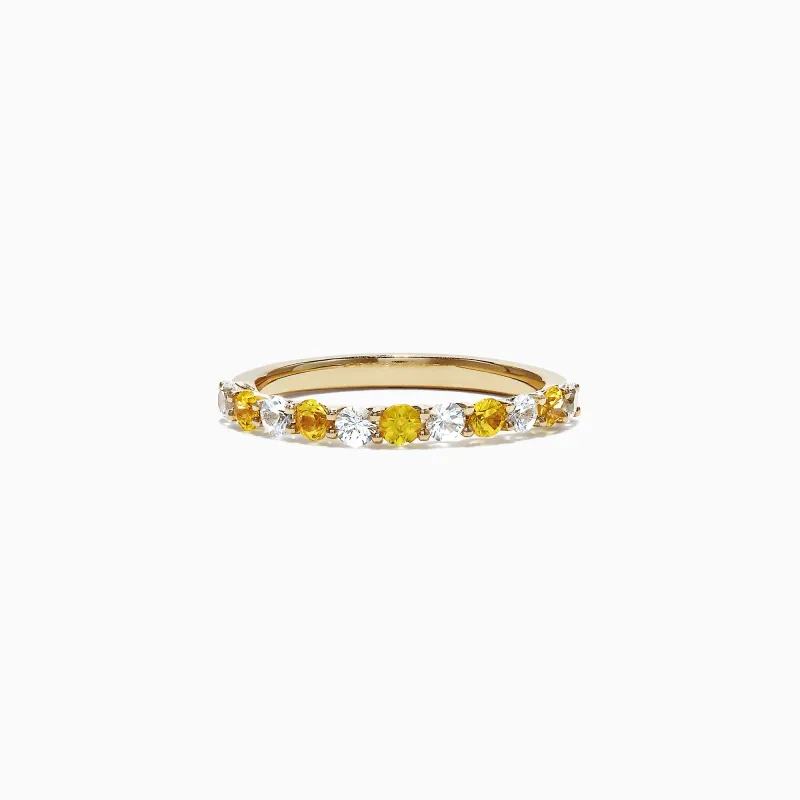 14K Yellow Gold Yellow and White Sapphire Band Ring, 0.94 TCW sold by Effy