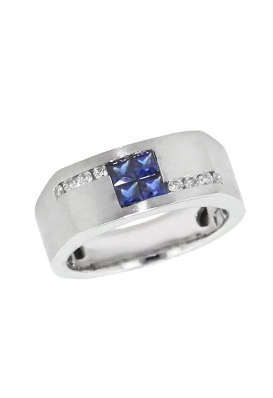Men's Sapphire and Diamond Ring, 0.98 TCW sold by Effy