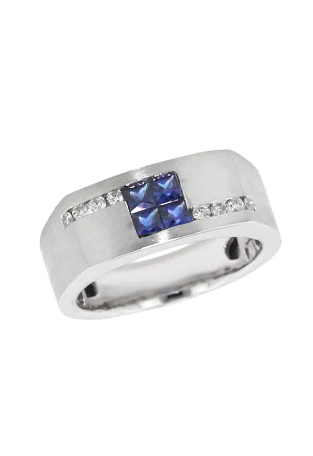Men's Sapphire and Diamond Ring, 0.98 TCW sold by Effy