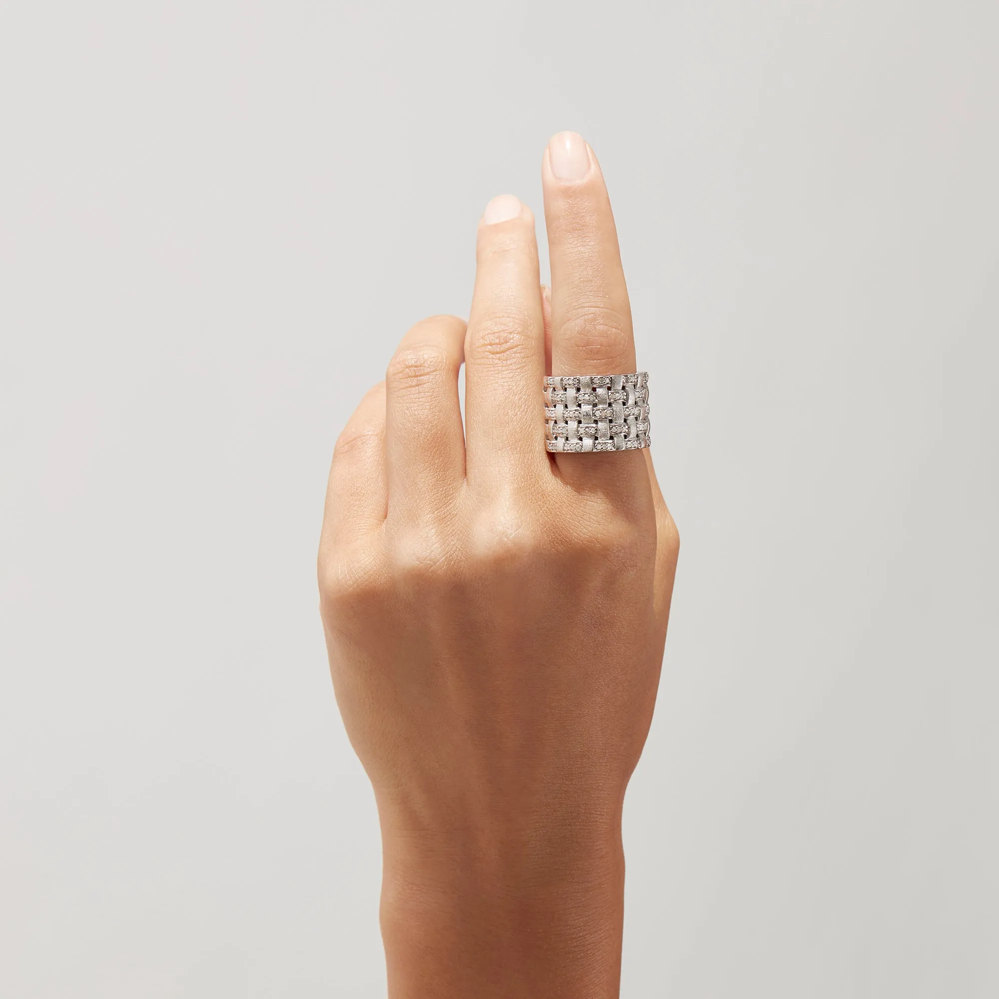 925 Sterling Silver Diamond Basket Weave Ring, 0.34 TCW sold by Effy product image thumbnail 2