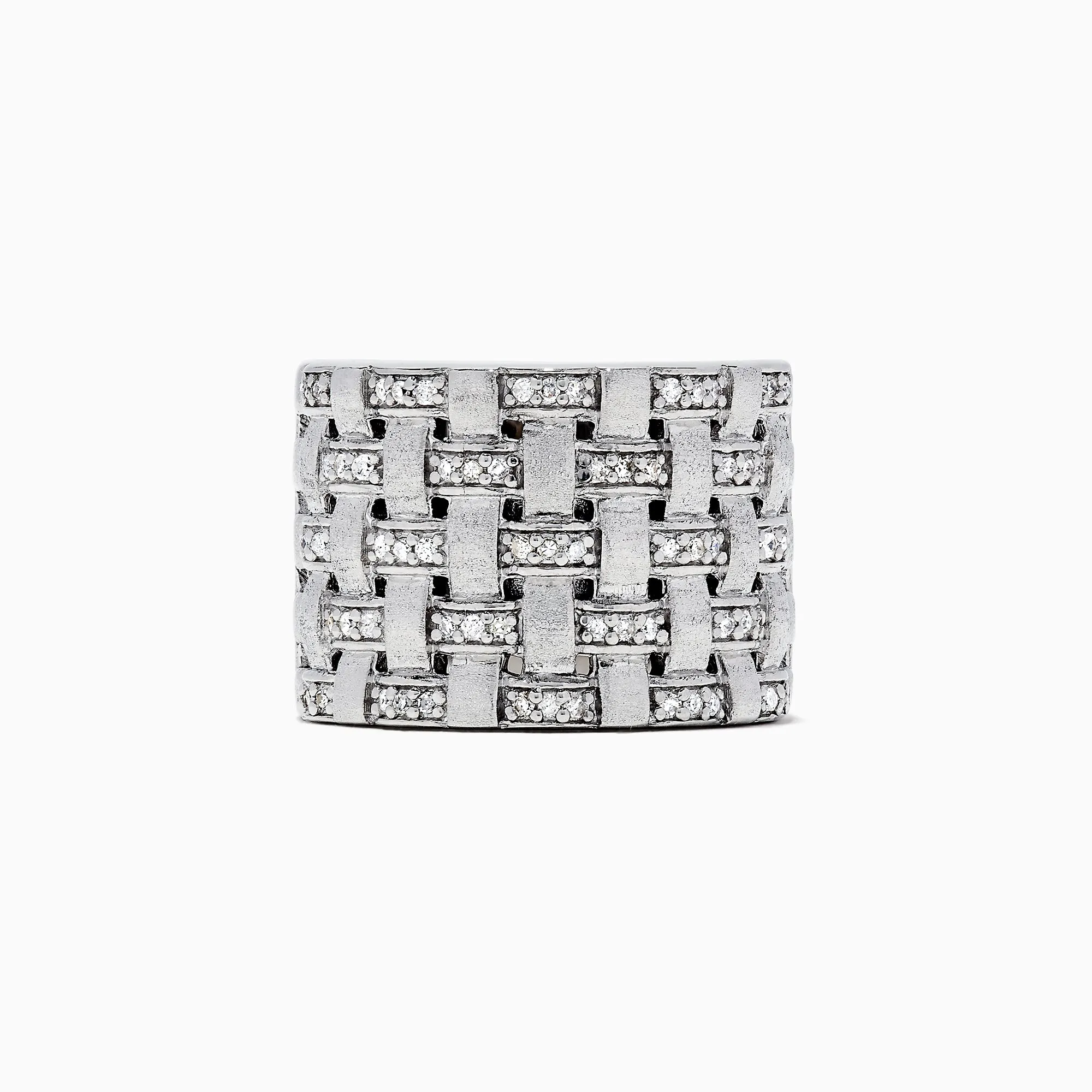 925 Sterling Silver Diamond Basket Weave Ring, 0.34 TCW sold by Effy