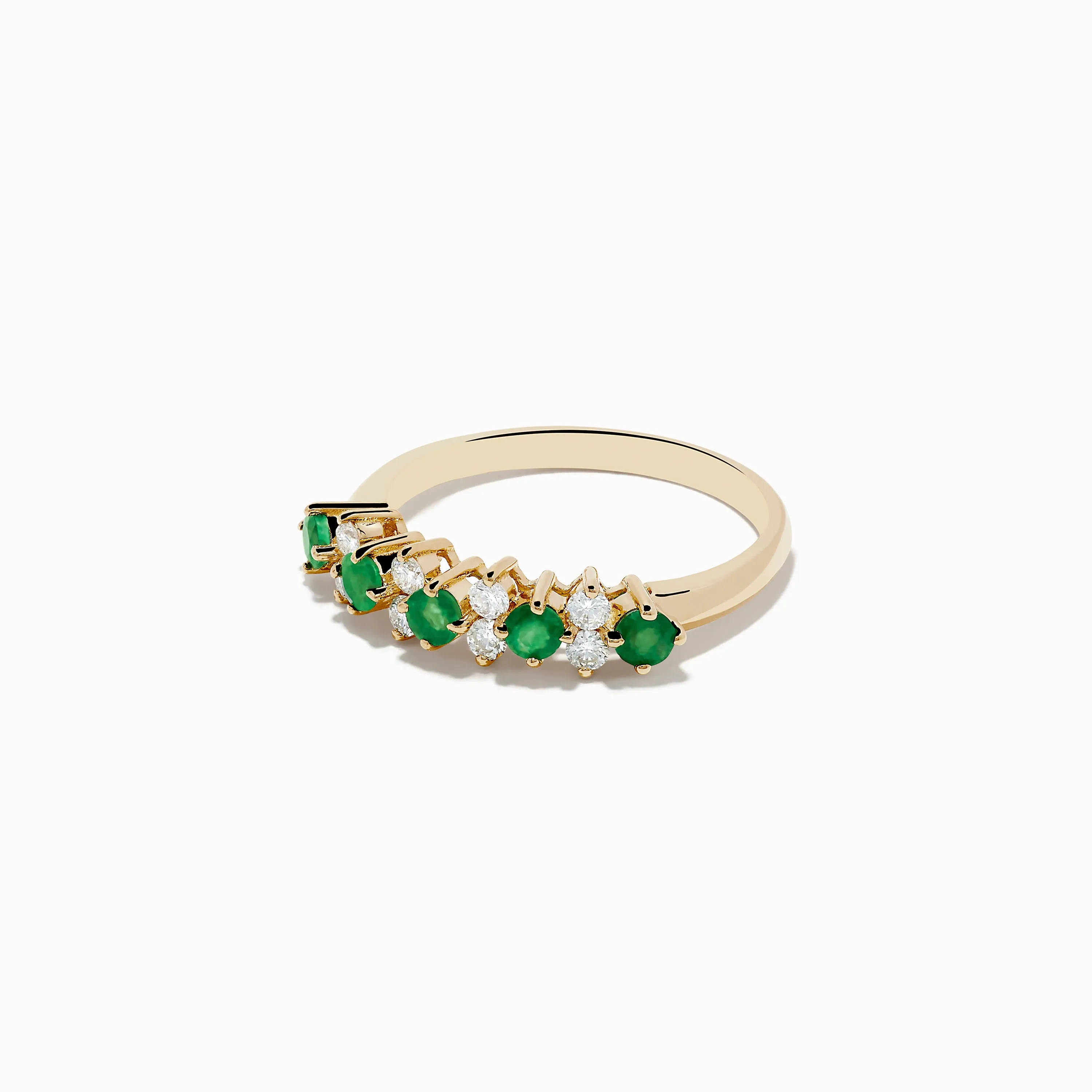 14K Yellow Gold Emerald and Diamond Band, 0.64 TCW sold by Effy product image thumbnail 2