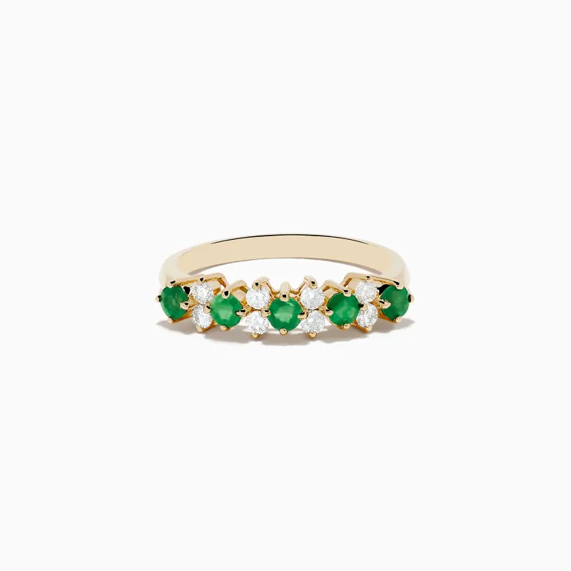 14K Yellow Gold Emerald and Diamond Band, 0.64 TCW sold by Effy