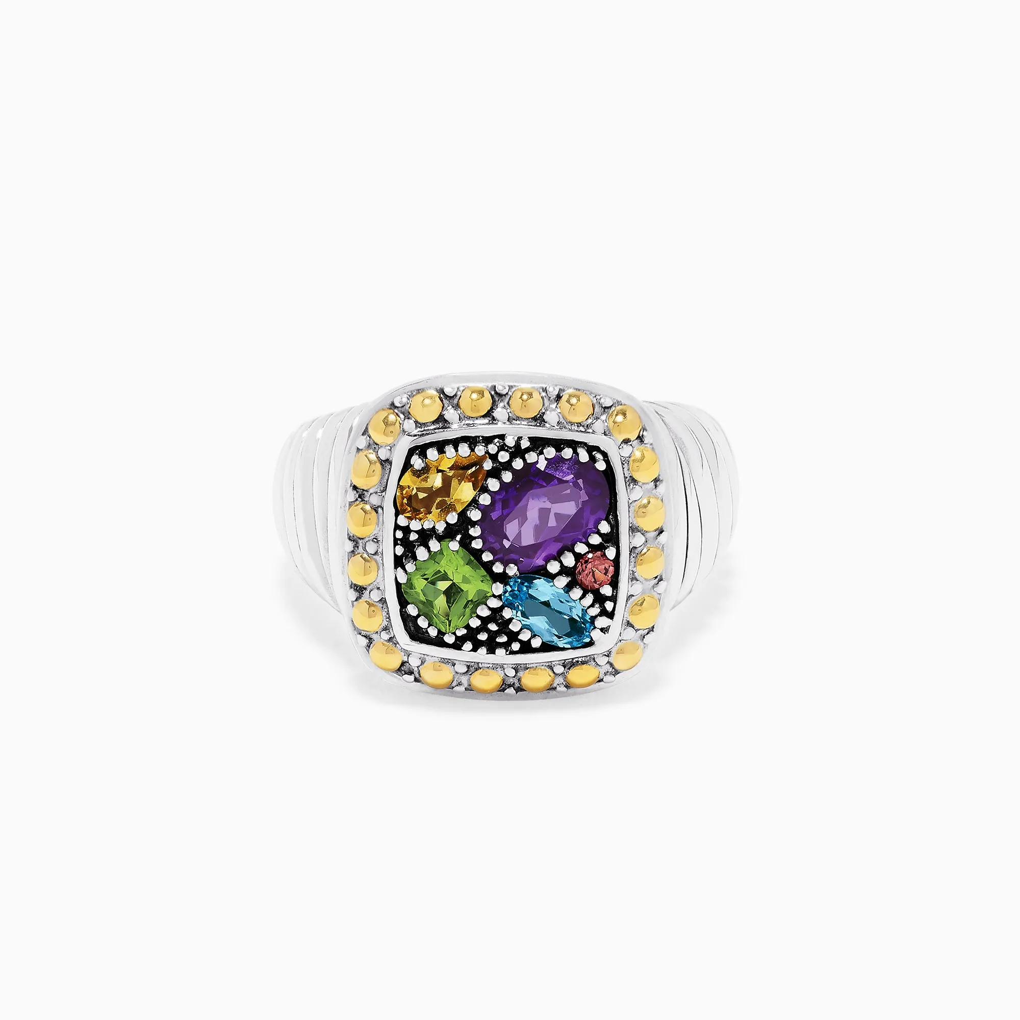 925 Sterling Silver & 18K Gold Accent Multi Gemstone Ring, 1.54 TCW sold by Effy