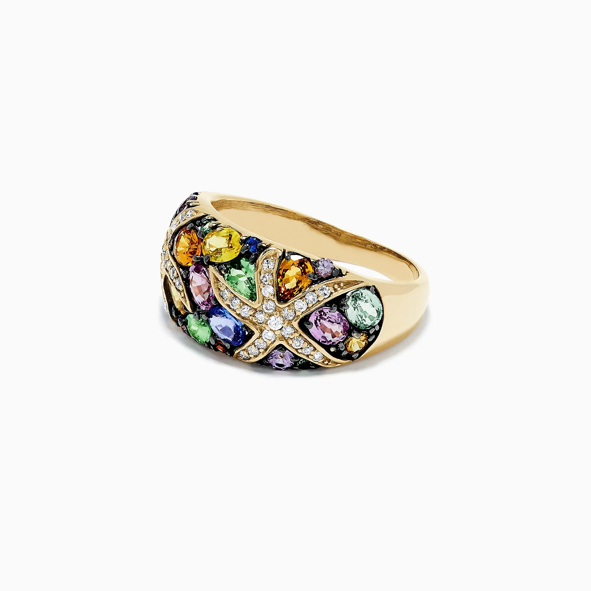 Watercolors 14K Yellow Gold Multi Sapphire and Diamond Ring, 3.75 TCW sold by Effy product image thumbnail 2