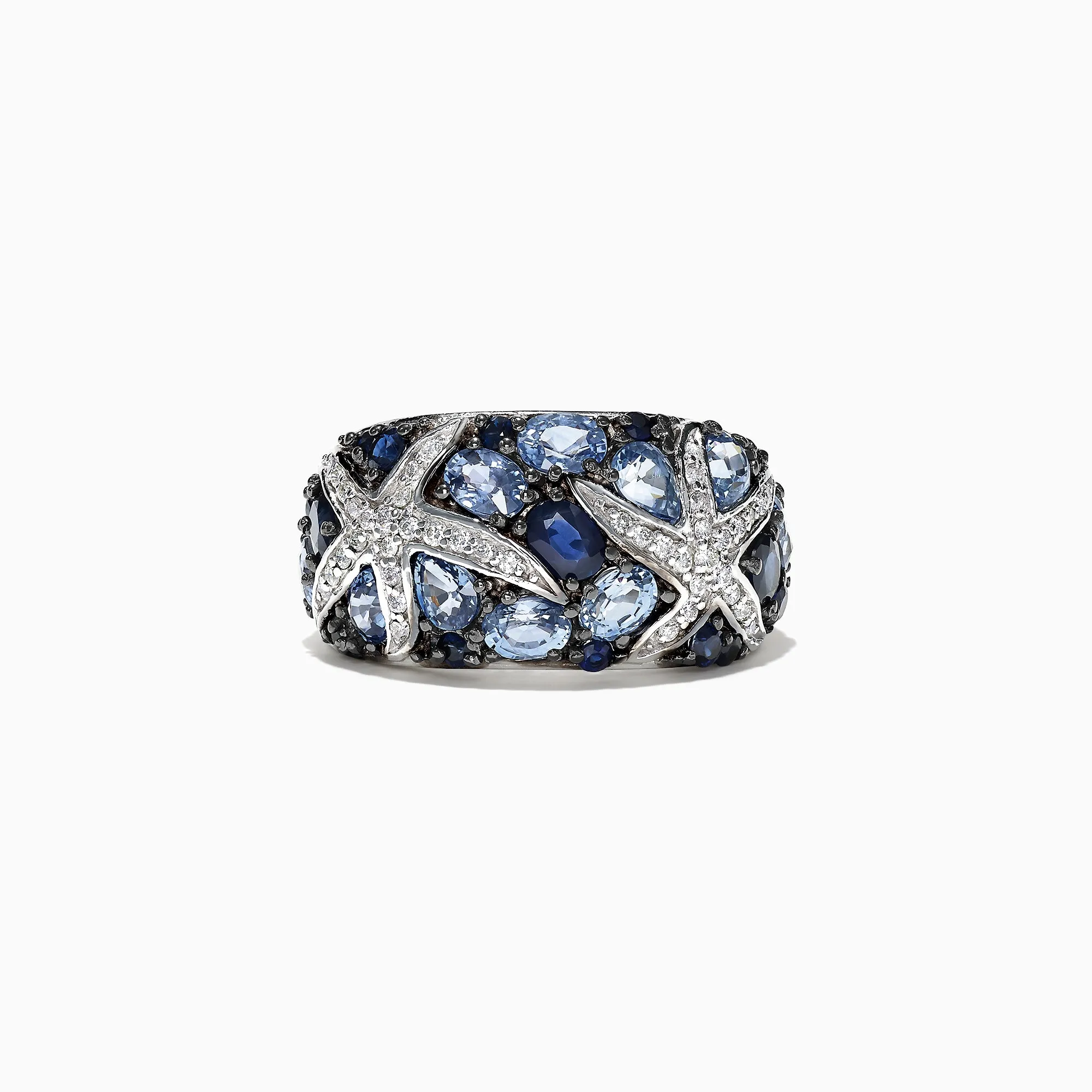 Seaside 14K White Gold Sapphire & Diamond Starfish Ring, 3.71 TCW sold by Effy