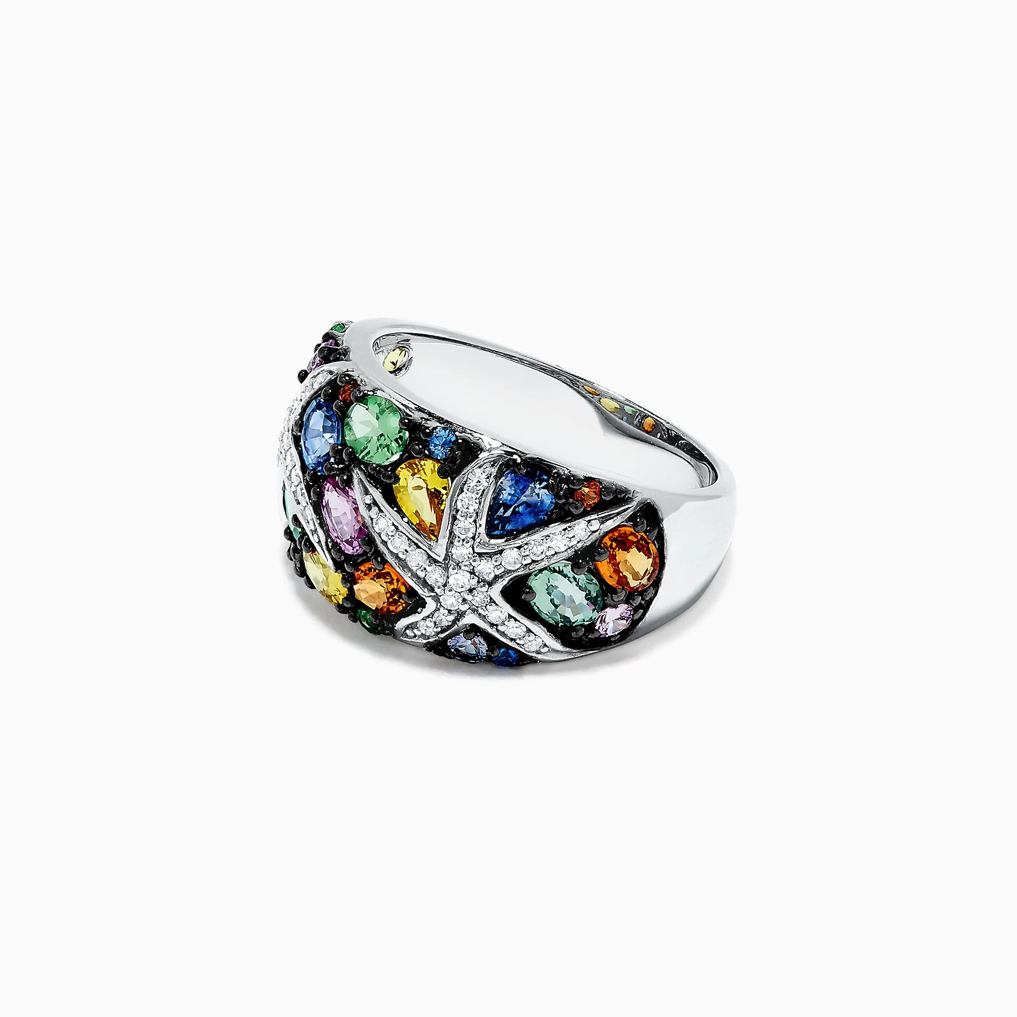 Watercolors 14K White Gold Multi Sapphire and Diamond Ring, 3.75 TCW sold by Effy product image thumbnail 3