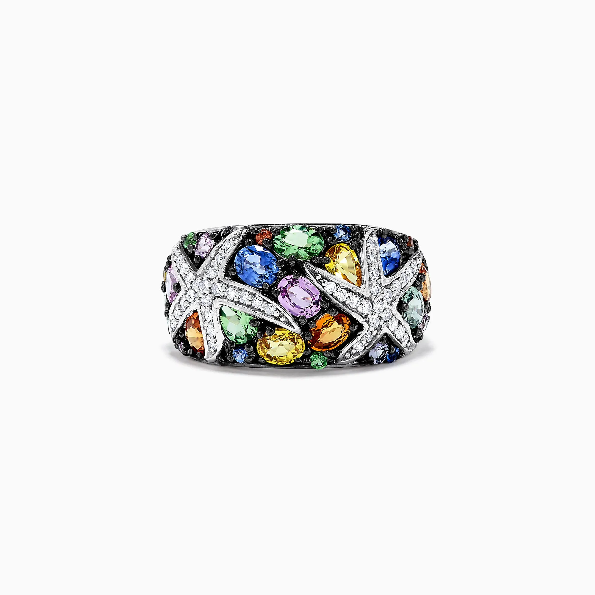 Watercolors 14K White Gold Multi Sapphire and Diamond Ring, 3.75 TCW sold by Effy