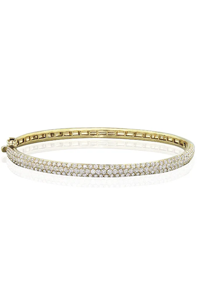14K Yellow Gold Pave Classica Diamond Bangle, 3.15 TCW sold by Effy