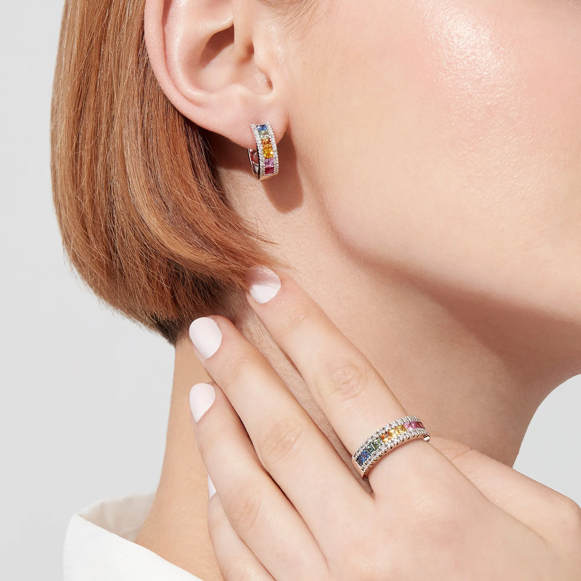 Watercolors 14K White Gold Sapphire & Diamond Earrings, 1.76 TCW sold by Effy product image thumbnail 3