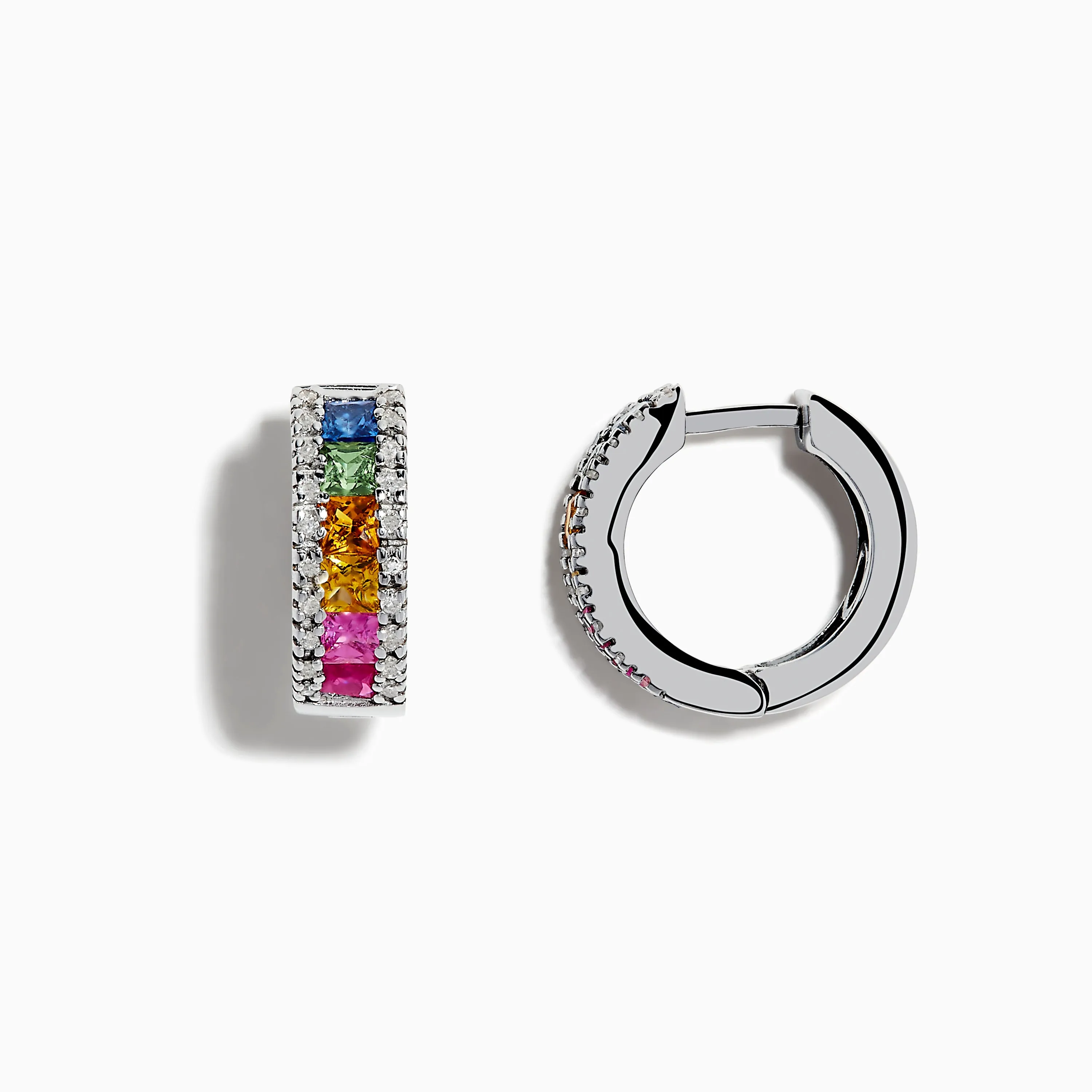 Watercolors 14K White Gold Sapphire & Diamond Earrings, 1.76 TCW sold by Effy product image thumbnail 2