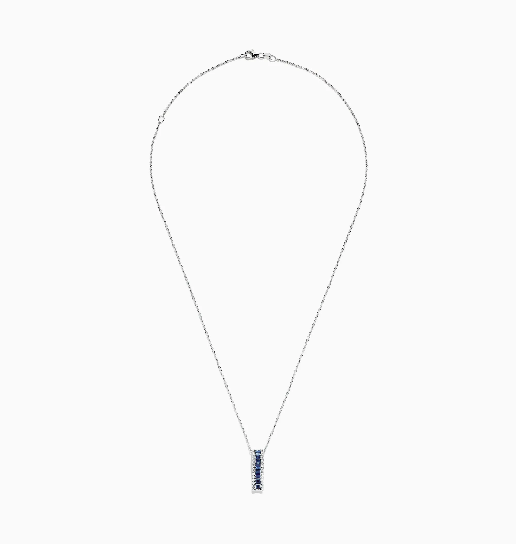 14K White Gold Blue Sapphire and Diamond Pendant, 1.20 TCW sold by Effy product image thumbnail 2