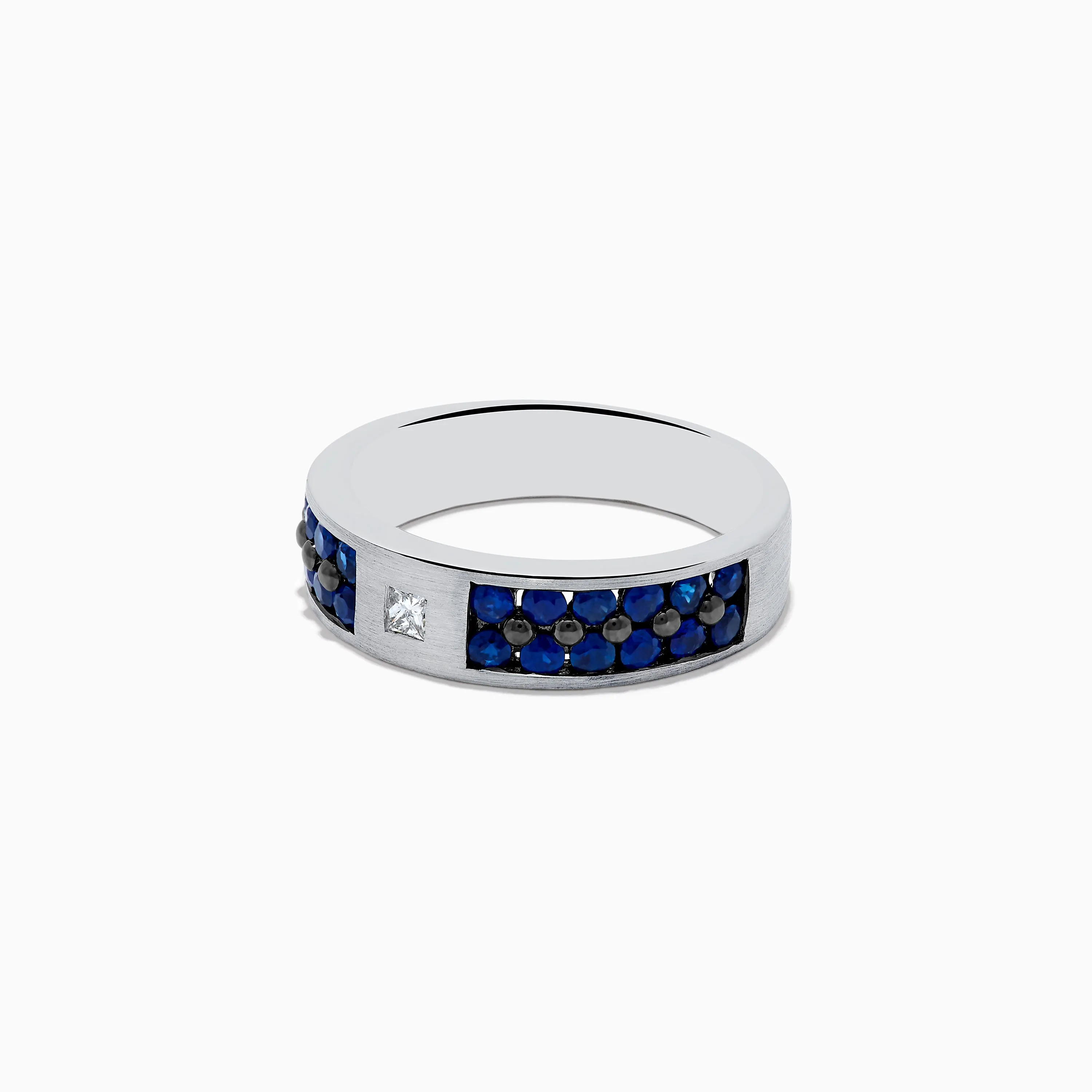Men's 14K White Gold Blue Sapphire and Diamond Ring, 1.69 TCW sold by Effy product image thumbnail 2