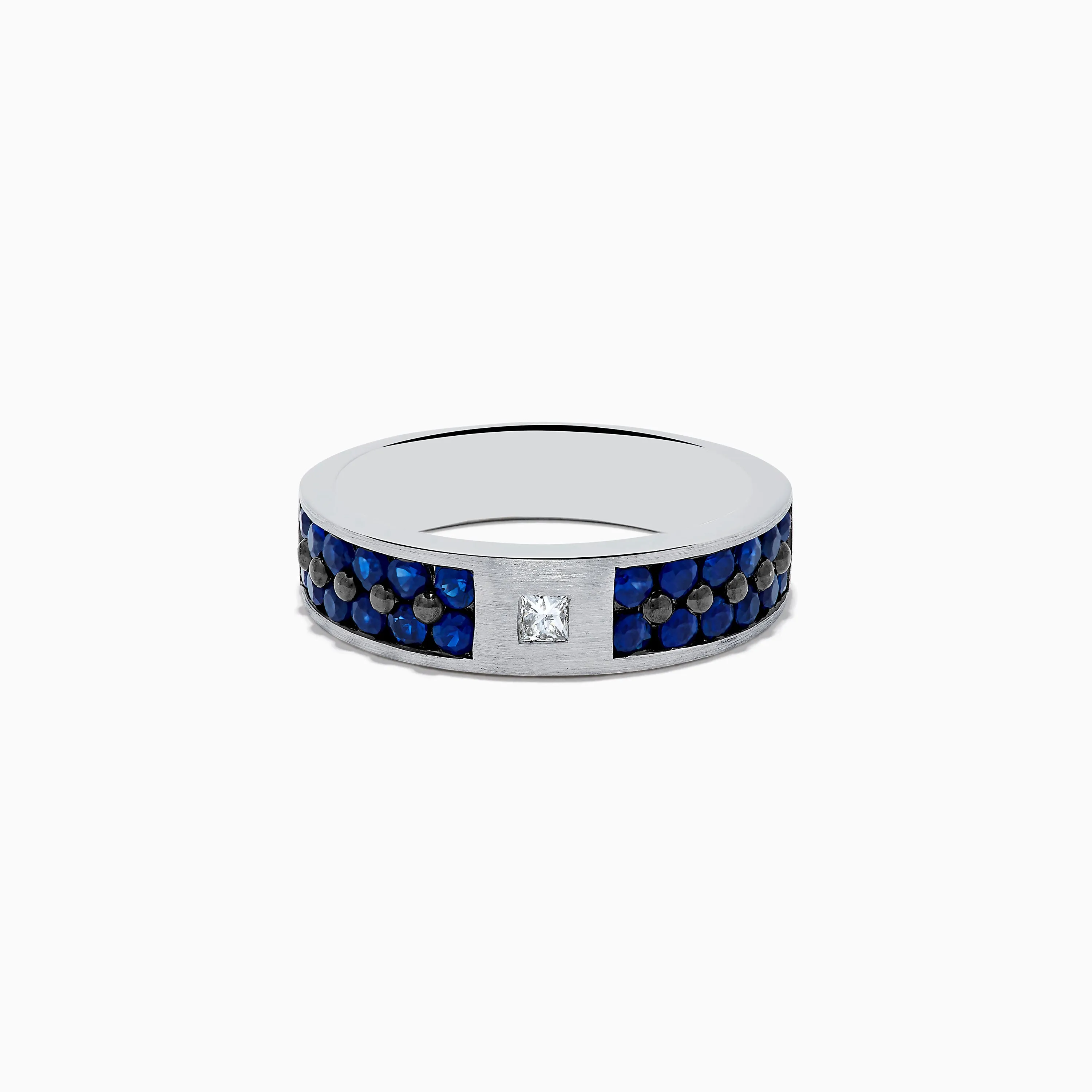 Men's 14K White Gold Blue Sapphire and Diamond Ring, 1.69 TCW sold by Effy