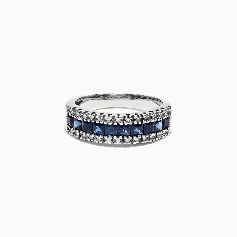 Royale Bleu 14K White Gold Blue Sapphire and Diamond Ring, 1.46 TCW sold by Effy