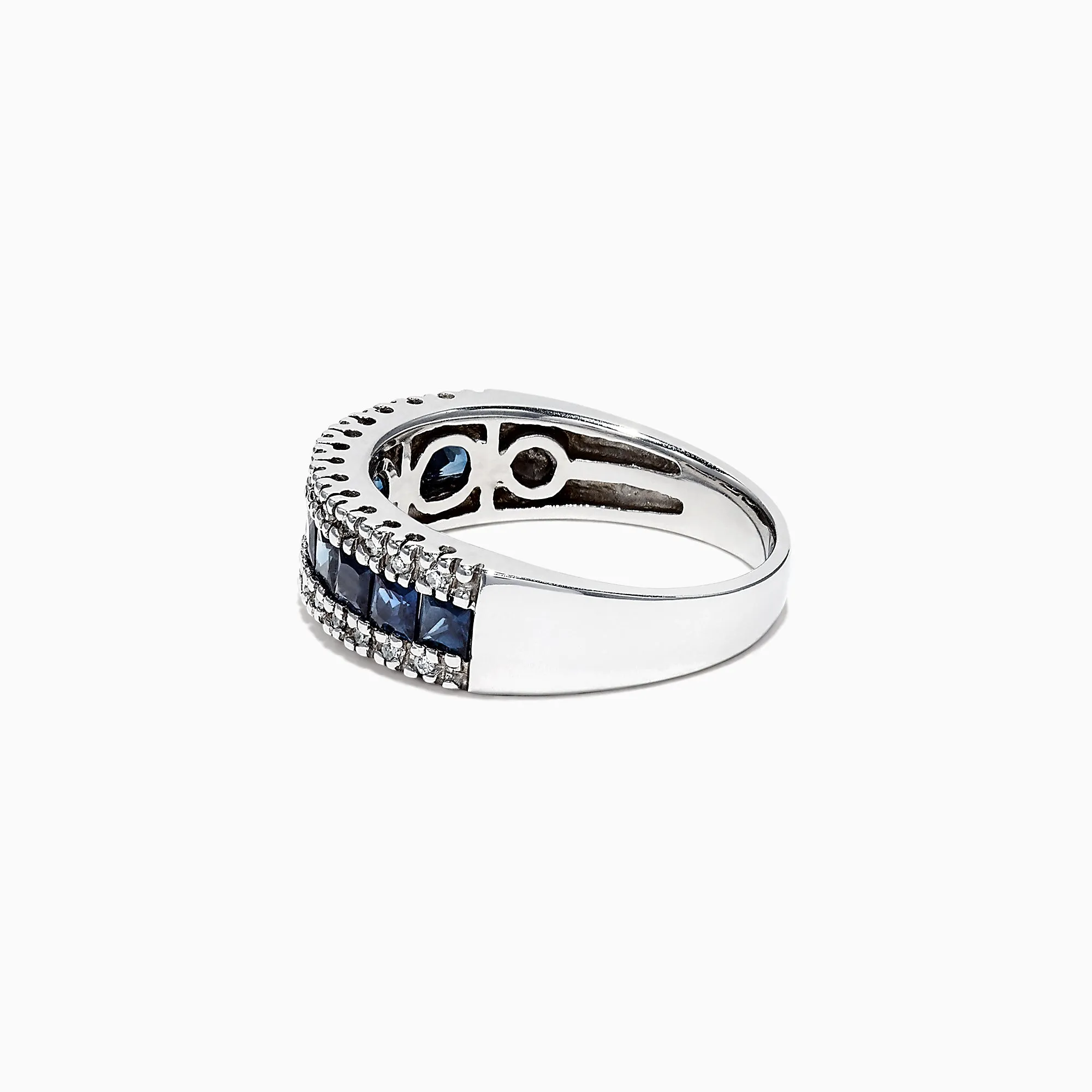 Royale Bleu 14K White Gold Blue Sapphire and Diamond Ring, 1.46 TCW sold by Effy product image thumbnail 3