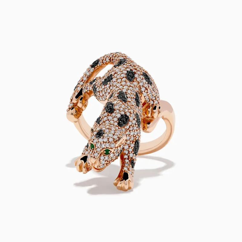 Signature 14K Rose Gold Diamond and Emerald Ring, 1.52 TCW sold by Effy