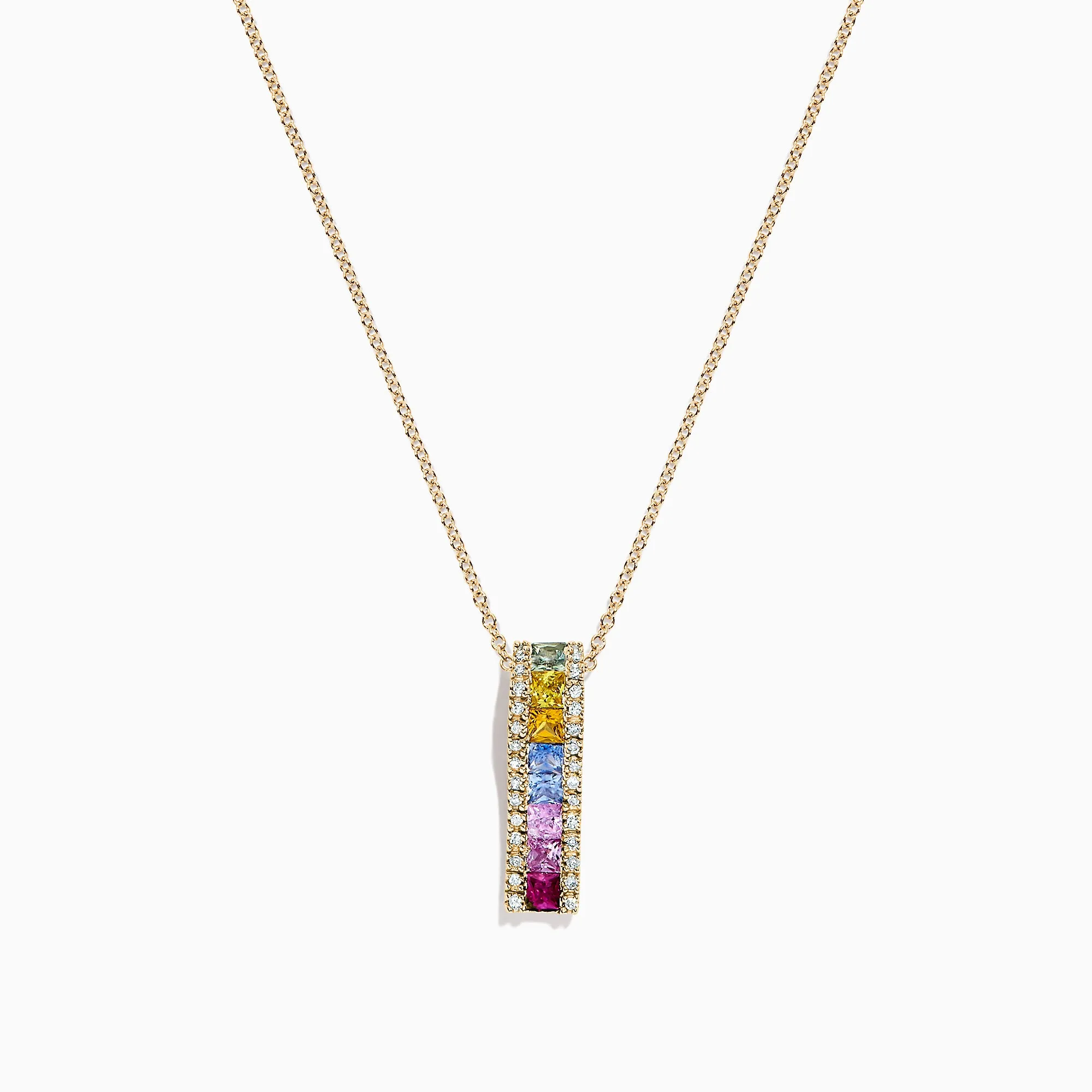 Watercolors 14K Yellow Gold Multi Sapphire & Diamond Pendant, 1.17 TCW sold by Effy