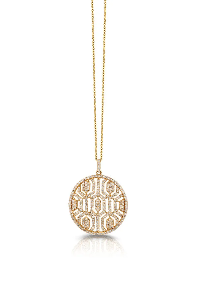 D'Oro 14K Yellow Gold Diamond Maze Pendant, 1.00 TCW sold by Effy