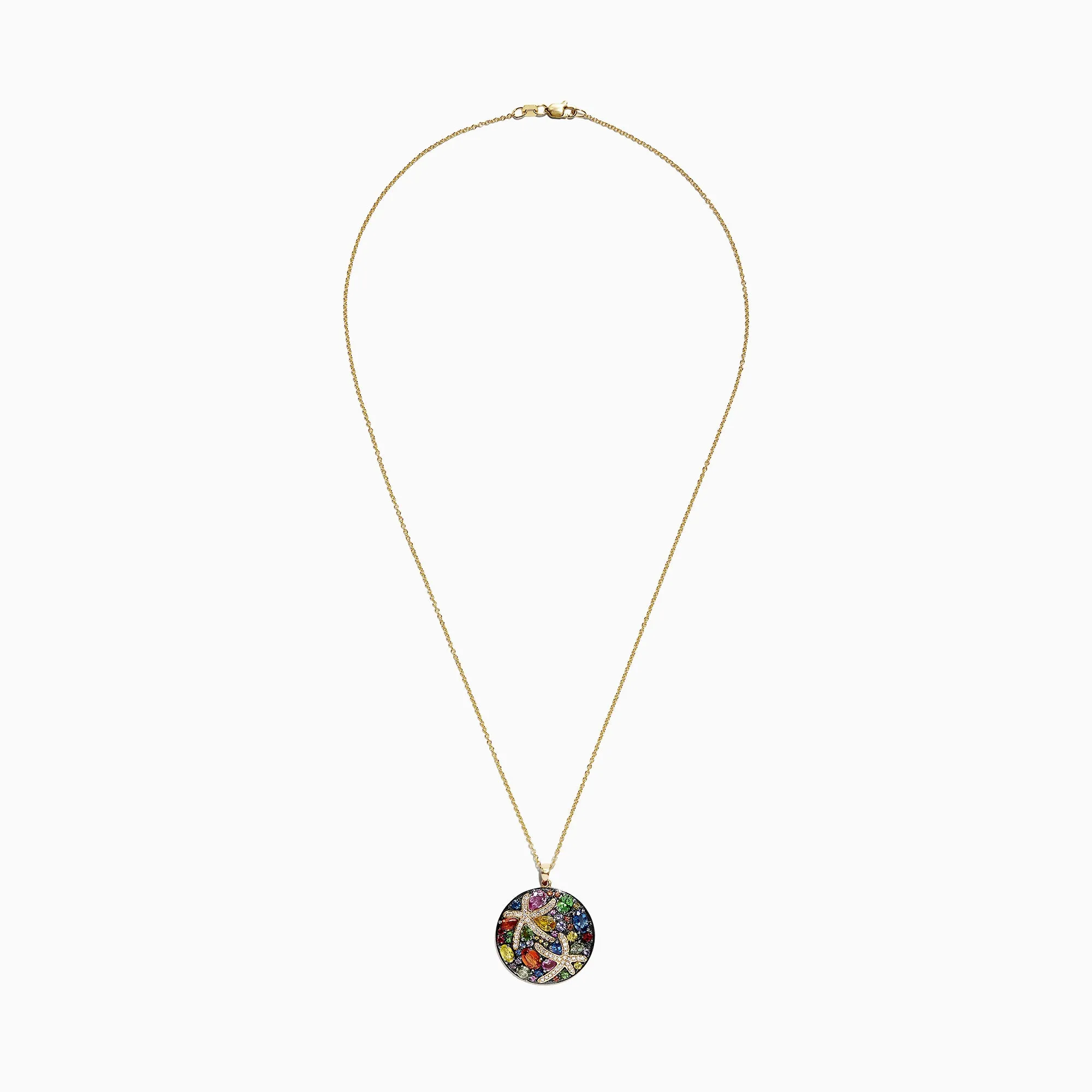 Watercolors 14K Yellow Gold Multi Sapphire & Diamond Pendant, 5.71 TCW sold by Effy product image thumbnail 4