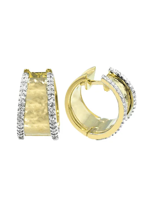 D'Oro 14K Two Tone Diamond Hoop Earrings, 0.40 TCW sold by Effy