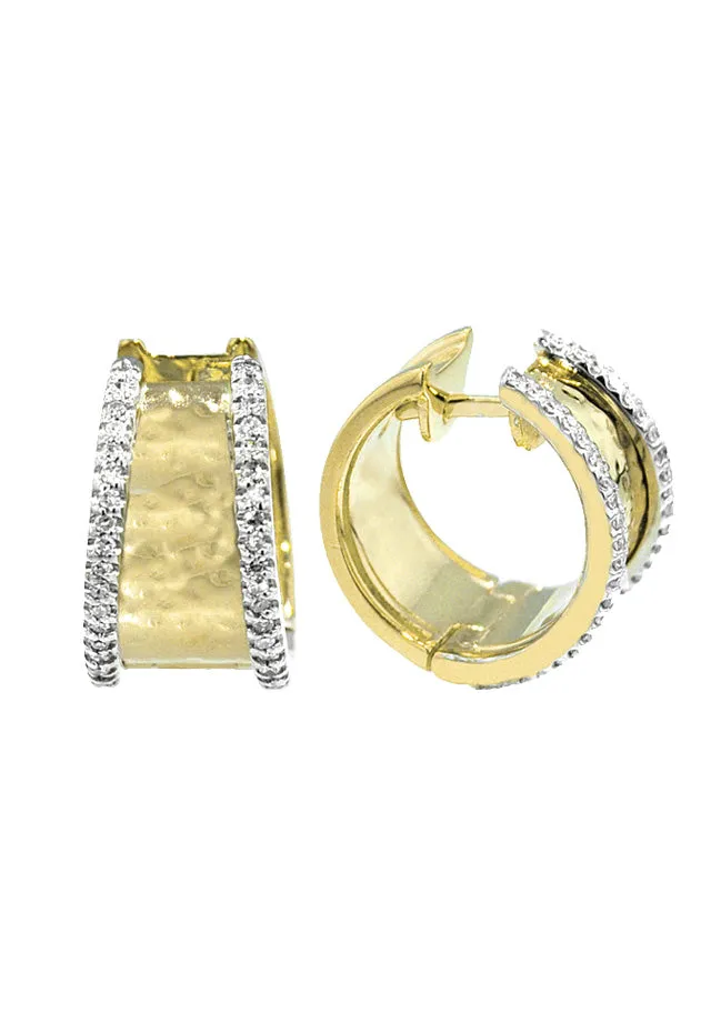 D'Oro 14K Two Tone Diamond Hoop Earrings, 0.40 TCW sold by Effy