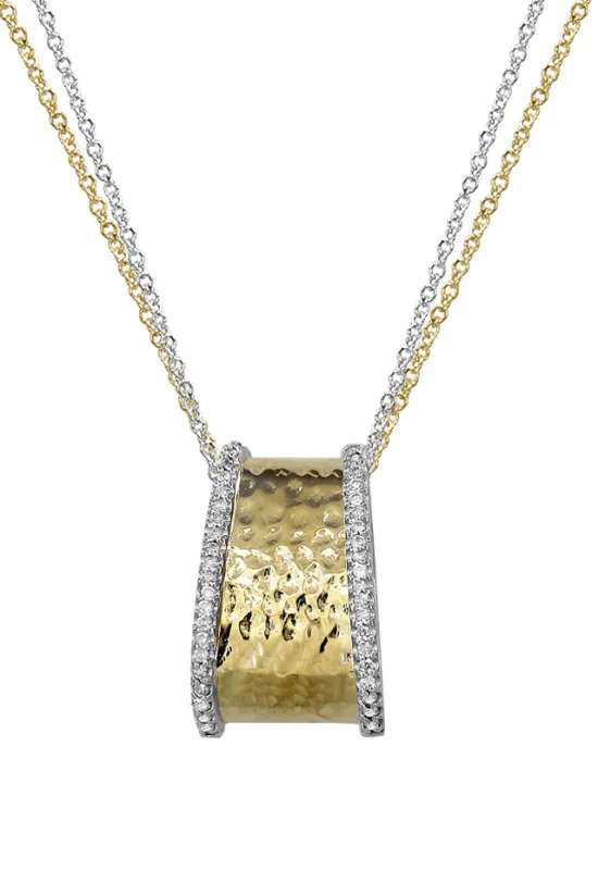 D'Oro Two Tone 14K Yellow and White Gold Diamond Pendant, 0.20 TCW sold by Effy