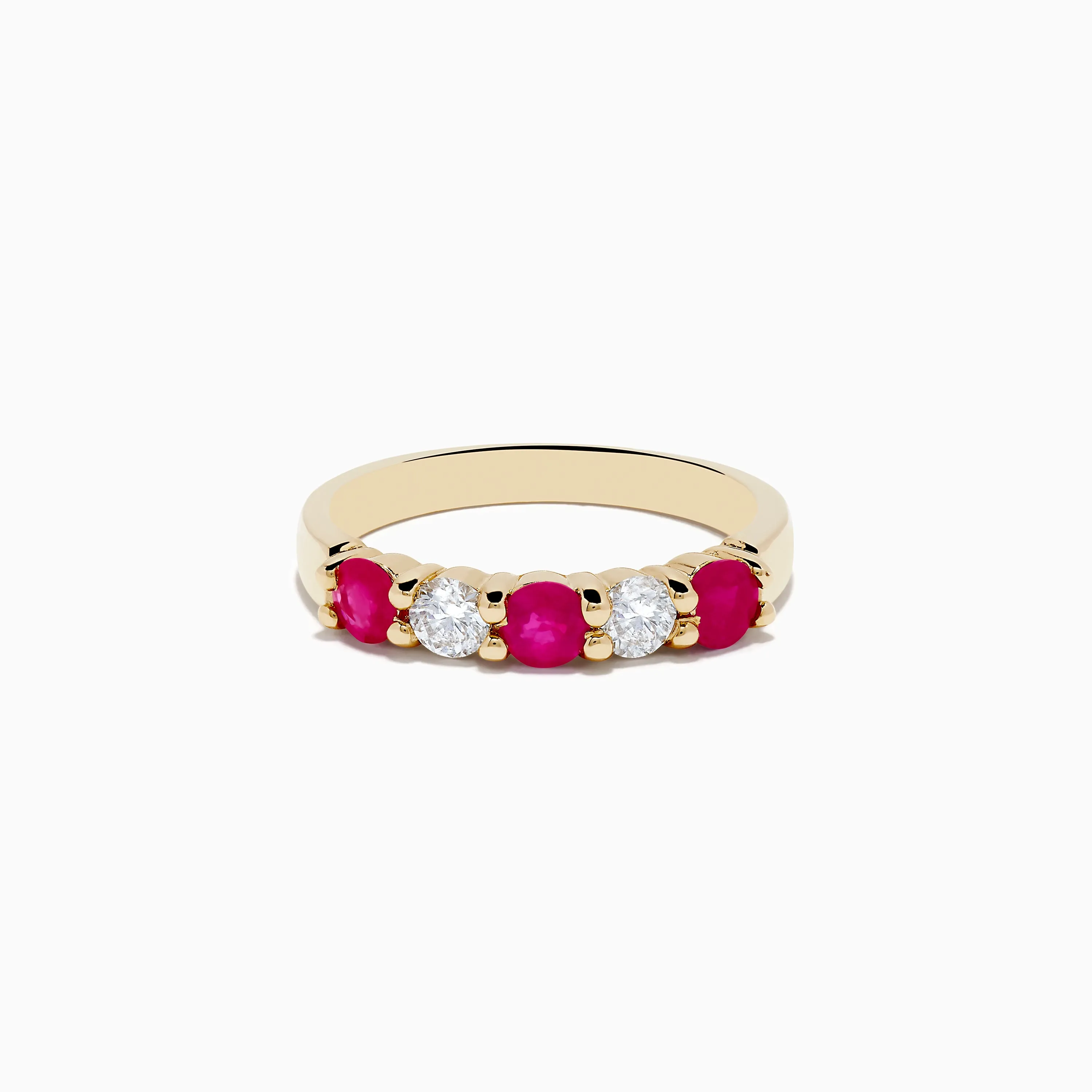 14K Yellow Gold Natural Ruby and Diamond Band, 1.08 TCW sold by Effy