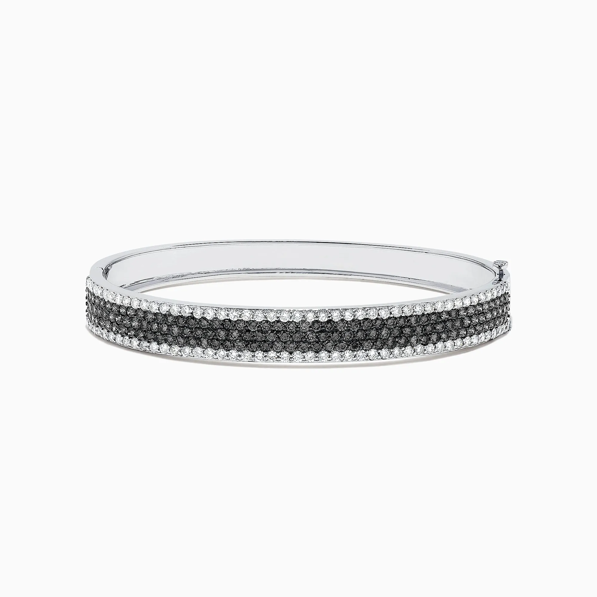 14K White Gold Black and White Diamond Bangle, 4.47 TCW sold by Effy