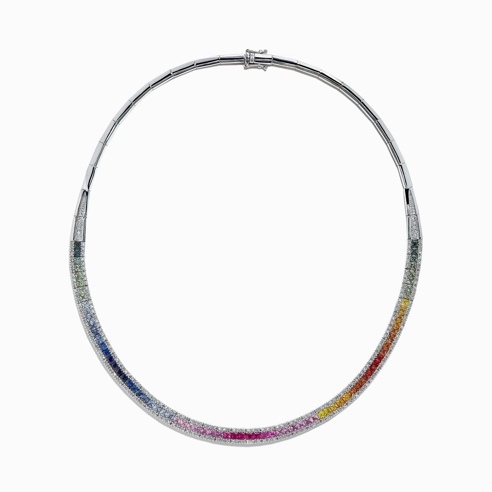 Watercolors 14K White Gold Multi Sapphire & Diamond Necklace, 11.31 TCW sold by Effy product image thumbnail 2