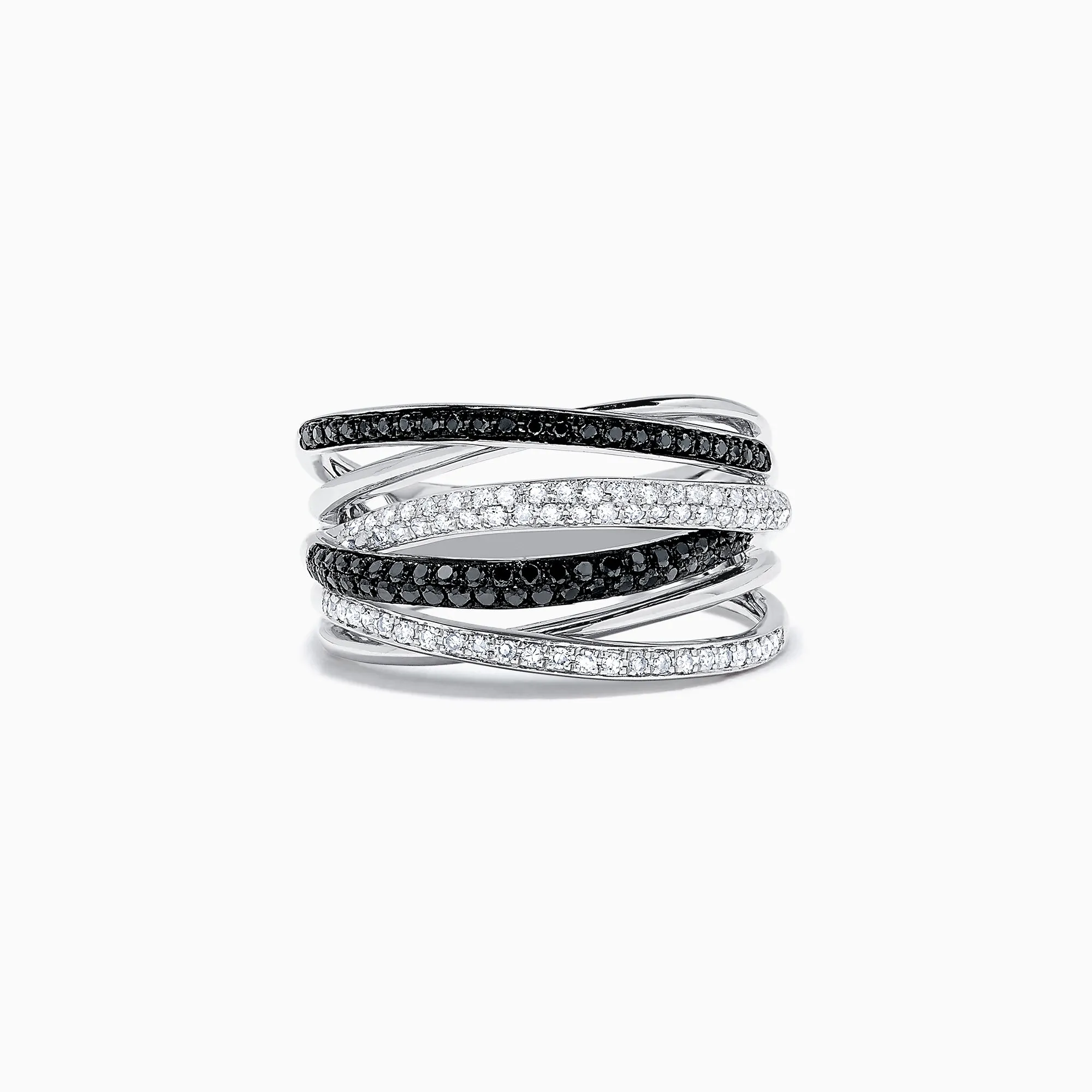 14K White Gold Black and White Diamond Ring, 0.56 TCW sold by Effy