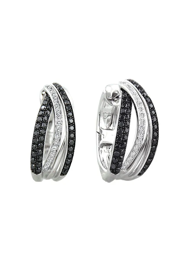 14K White Gold Black and White Diamond Earrings, .71 TCW sold by Effy