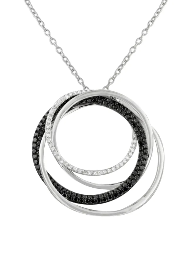 14K White Gold Black and White Diamond Pendant, 1.06 TCW sold by Effy