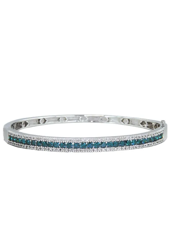 Bella Bleu 14K White Gold Blue and White Diamond Bangle, 2.13 TCW sold by Effy