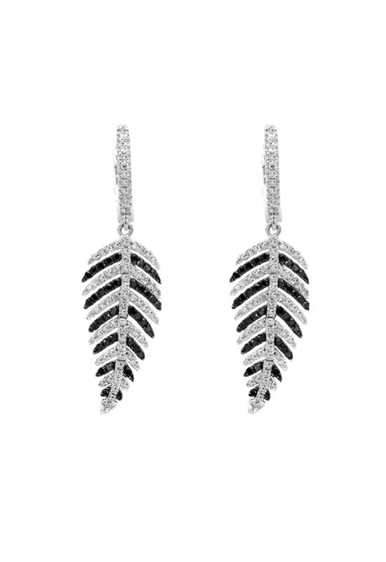 14K White Gold Black and White Diamond Earrings, 1.05 TCW sold by Effy