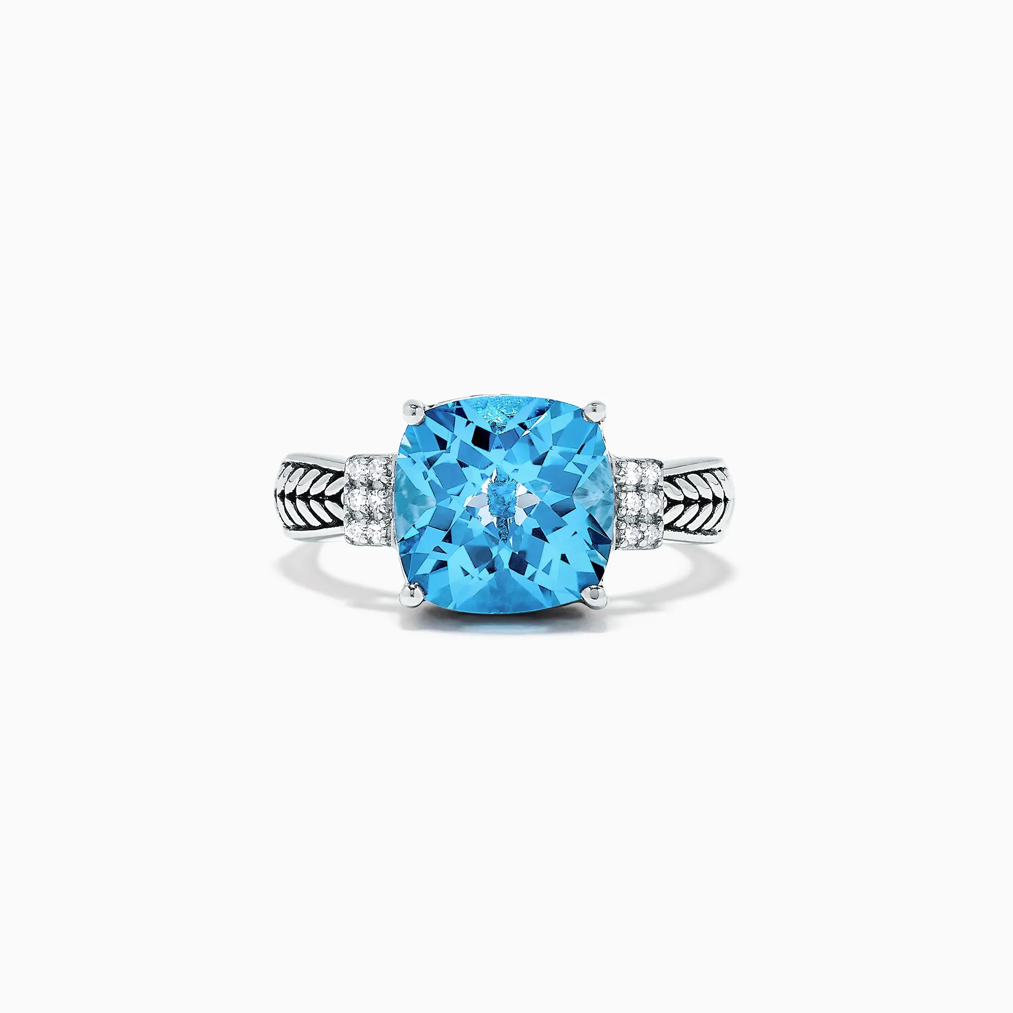 925 Sterling Silver Blue Topaz and Diamond Ring, 5.05 TCW sold by Effy