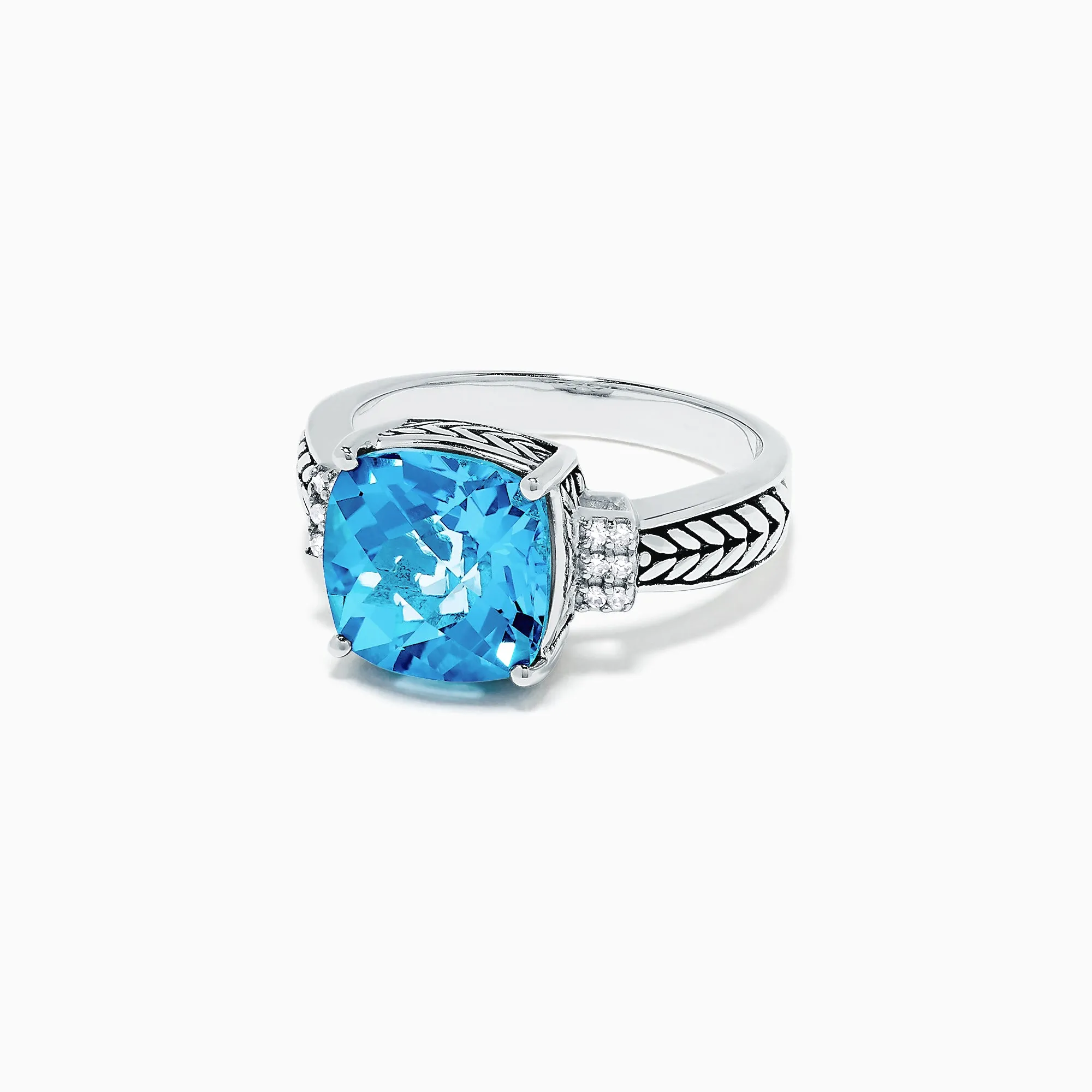 925 Sterling Silver Blue Topaz and Diamond Ring, 5.05 TCW sold by Effy product image thumbnail 2