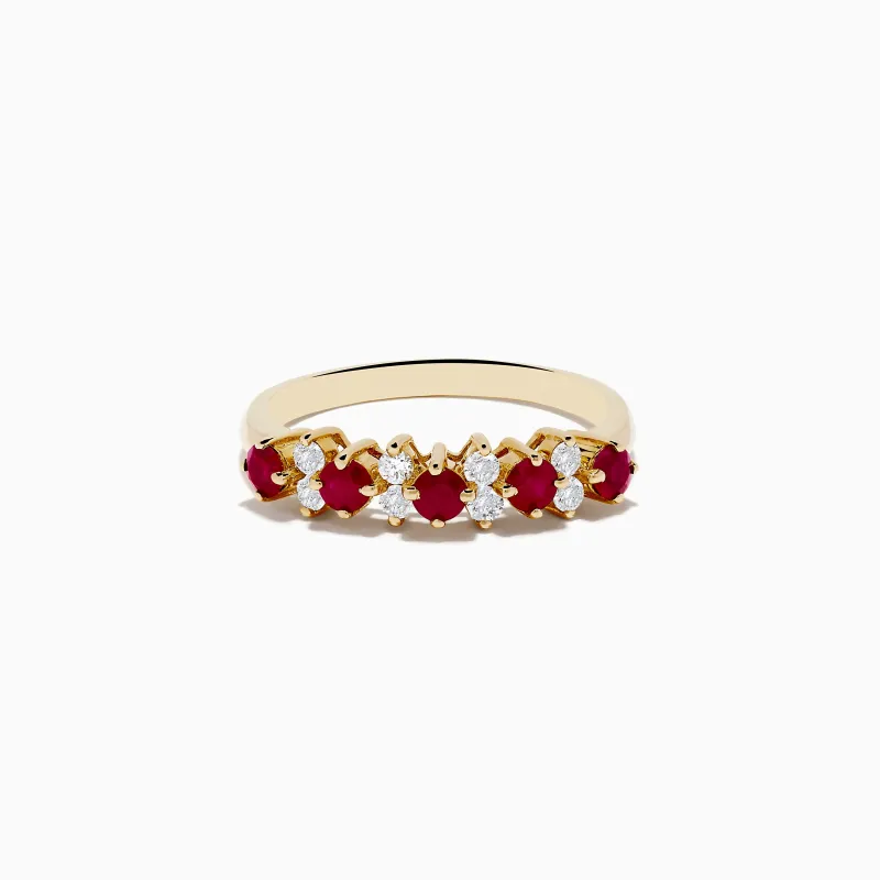 14K Yellow Gold Ruby and Diamond Band, 0.76 TCW sold by Effy