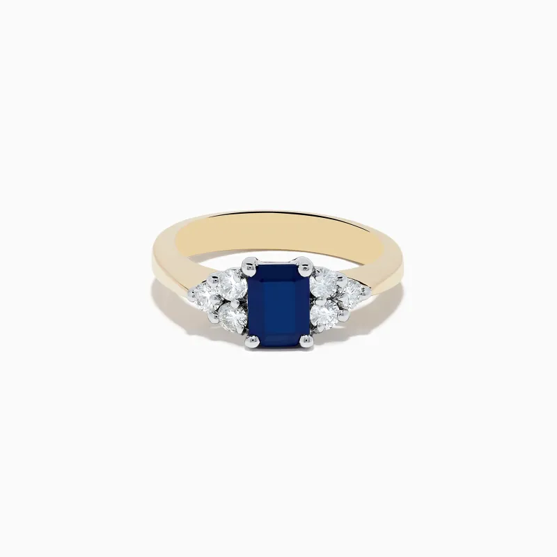 Royale Bleu 14K Yellow & White Gold Blue Sapphire and Diamond Ring, 1.46 TCW sold by Effy