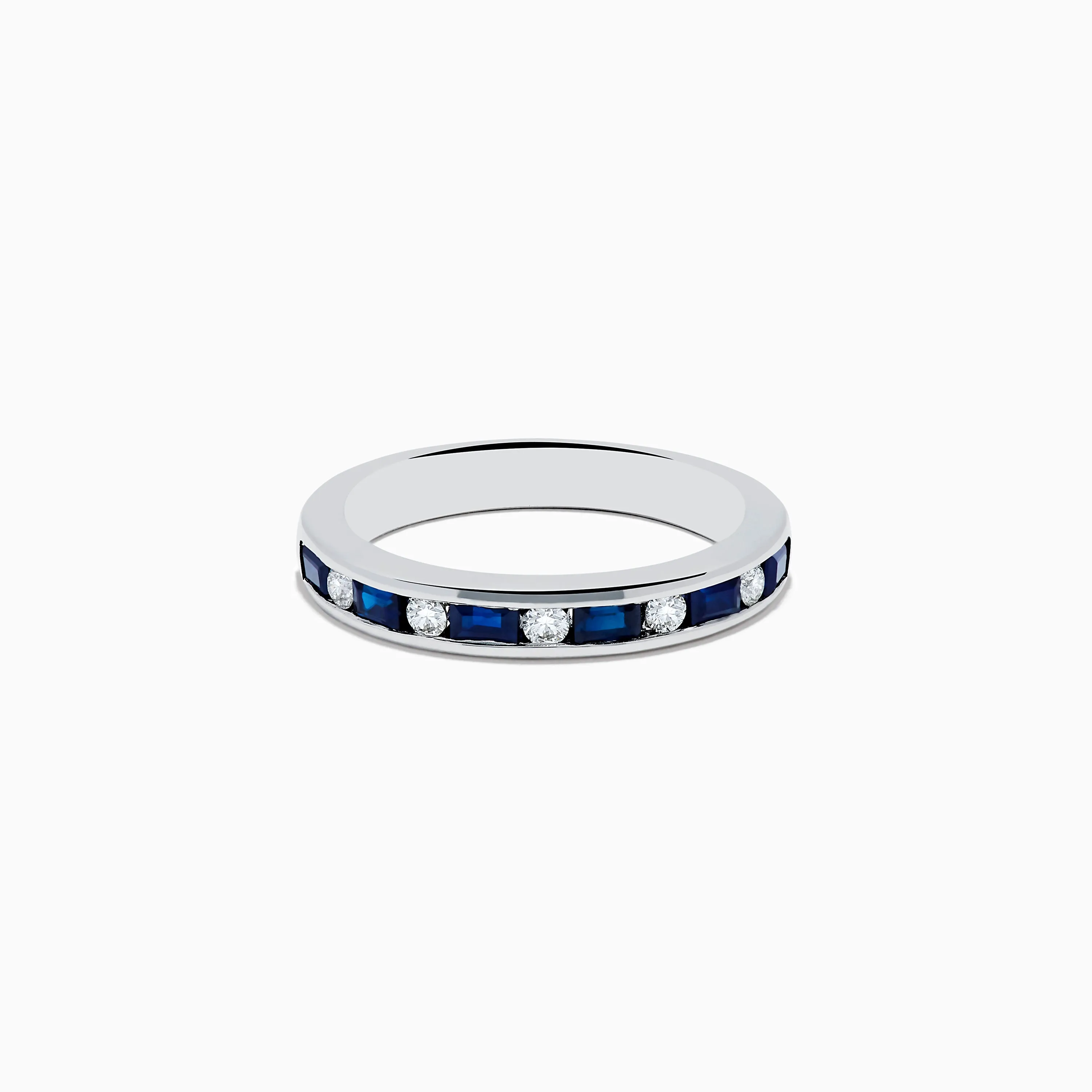 14K White Gold Channel-Set Blue Sapphire and Diamond Band 0.71 TCW sold by Effy