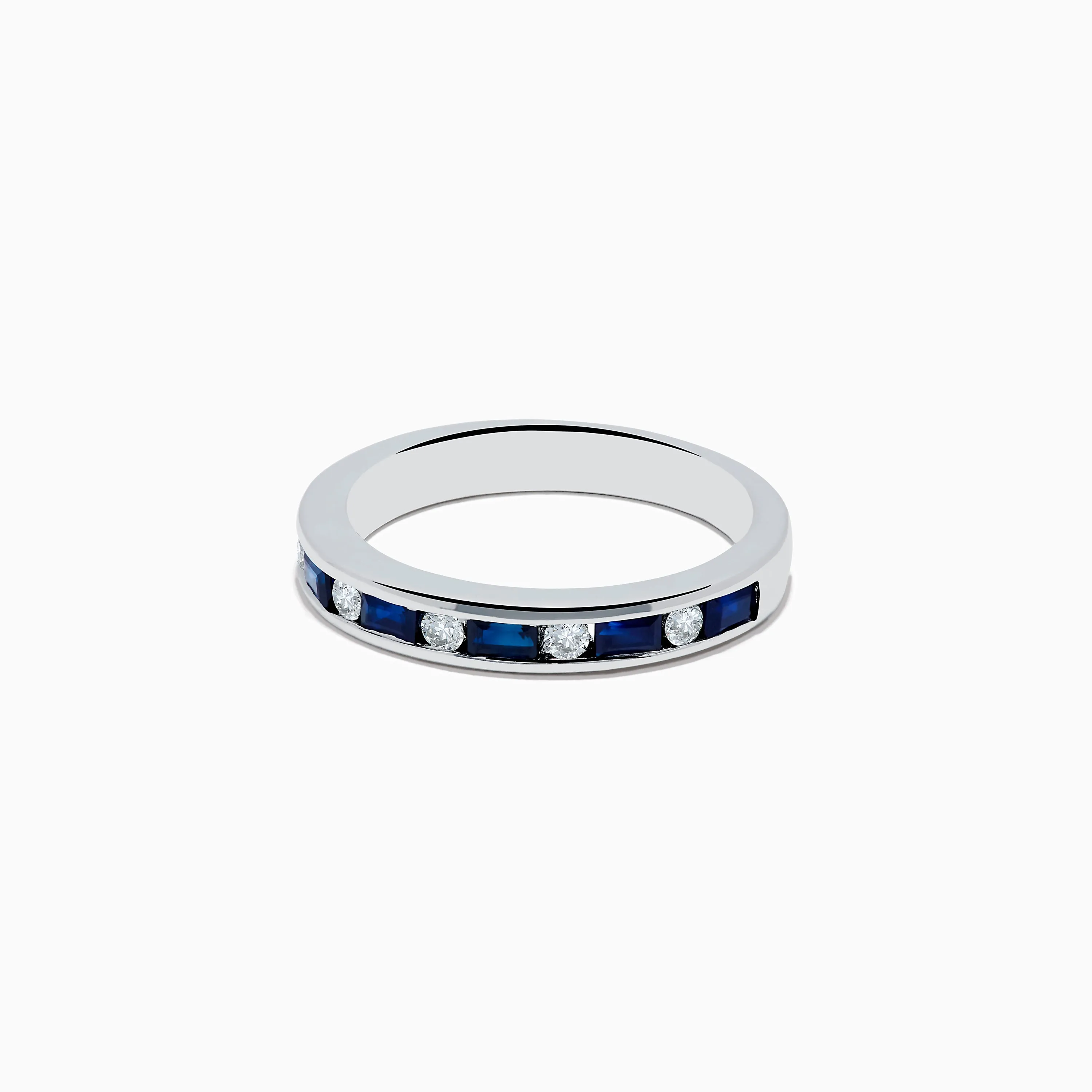 14K White Gold Channel-Set Blue Sapphire and Diamond Band 0.71 TCW sold by Effy product image thumbnail 2