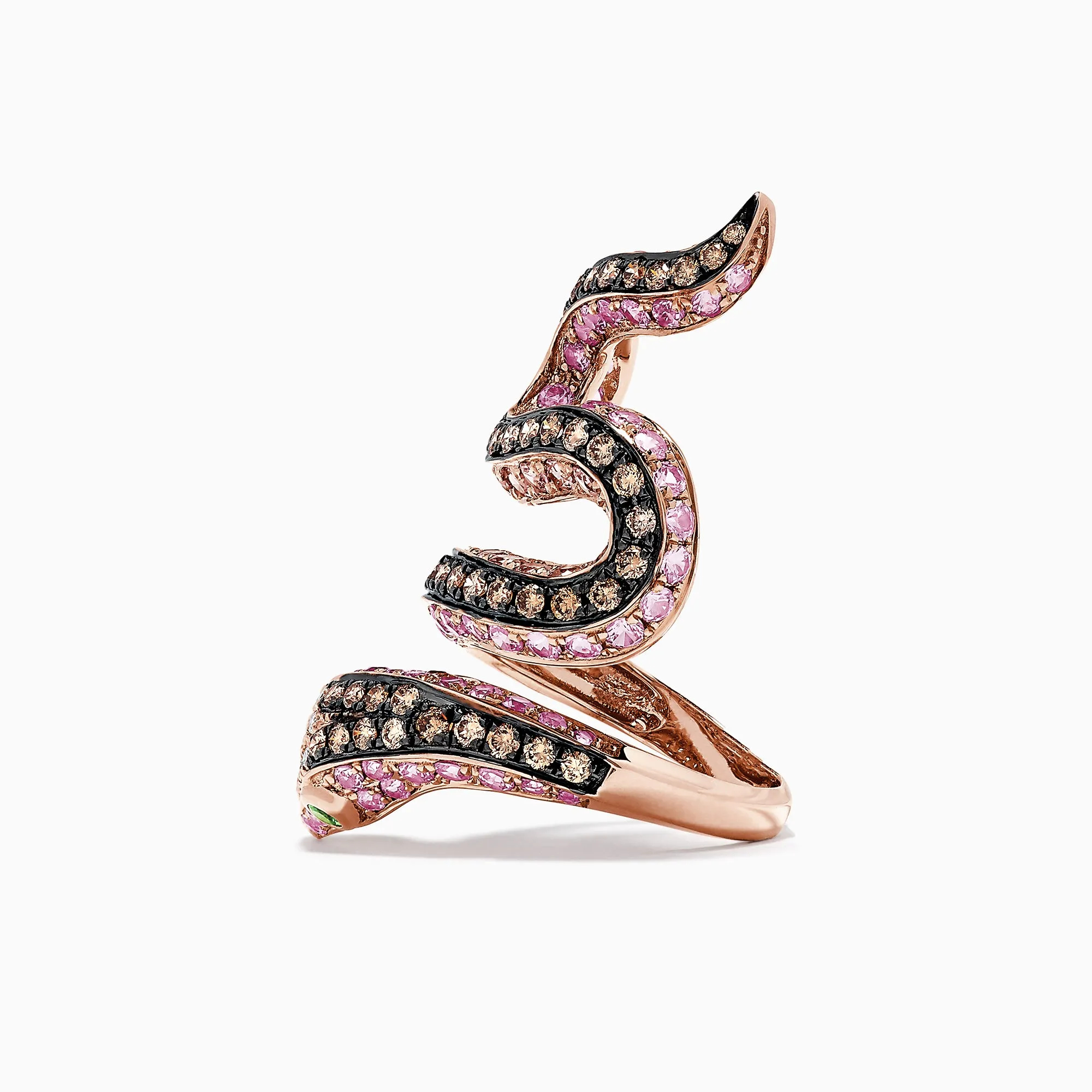 Safari 14K Rose Gold Multi Gemstone and Diamond Snake Ring, 4.38 TCW sold by Effy product image thumbnail 2