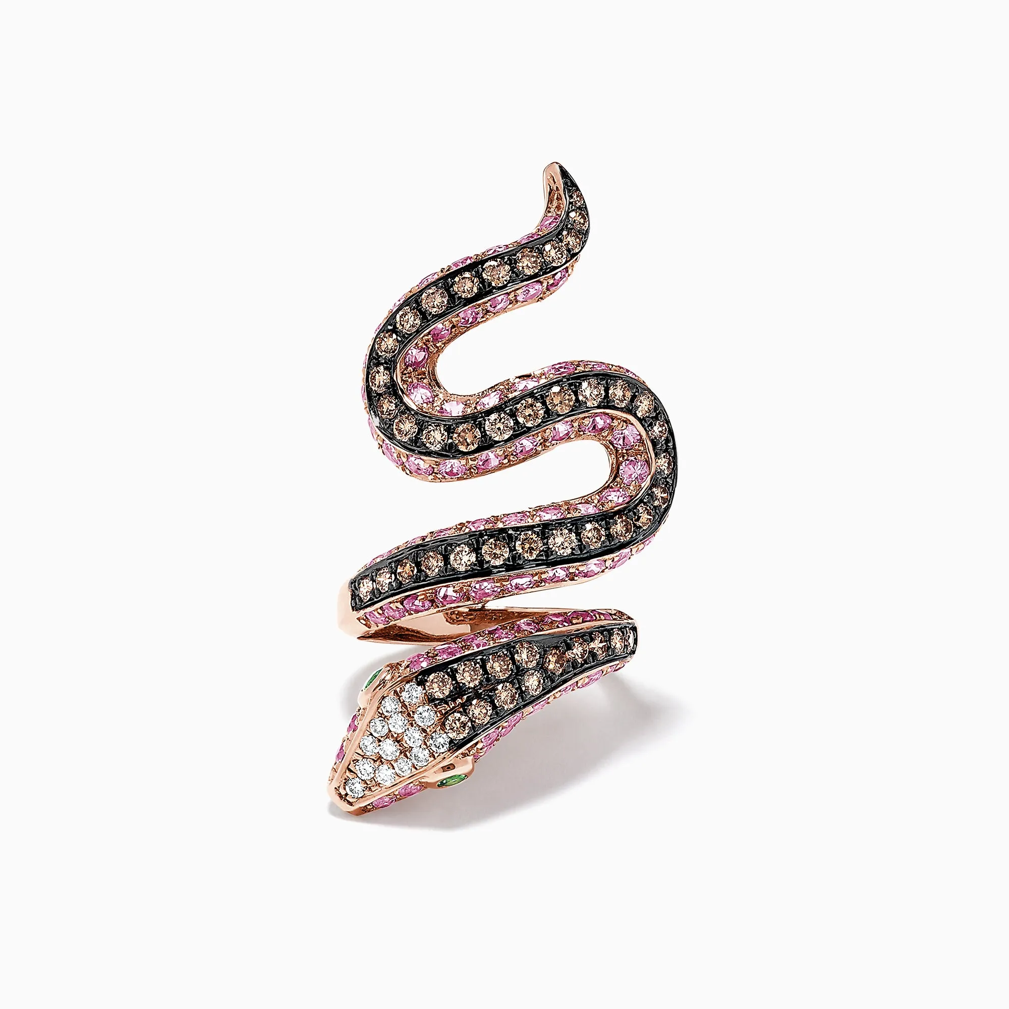 Safari 14K Rose Gold Multi Gemstone and Diamond Snake Ring, 4.38 TCW sold by Effy product image thumbnail 3