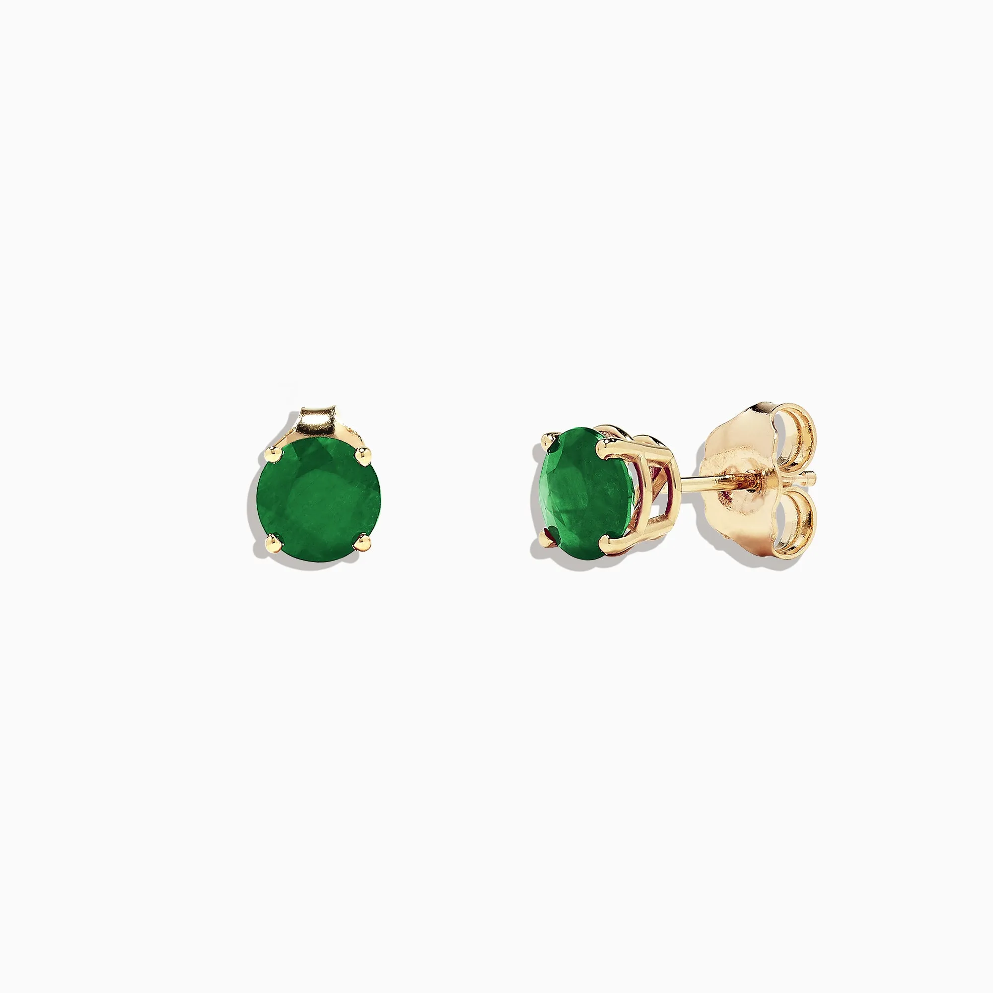 14K Yellow Gold Solitaire Round Emerald Stud Earrings, 1.62 TCW sold by Effy product image thumbnail 2