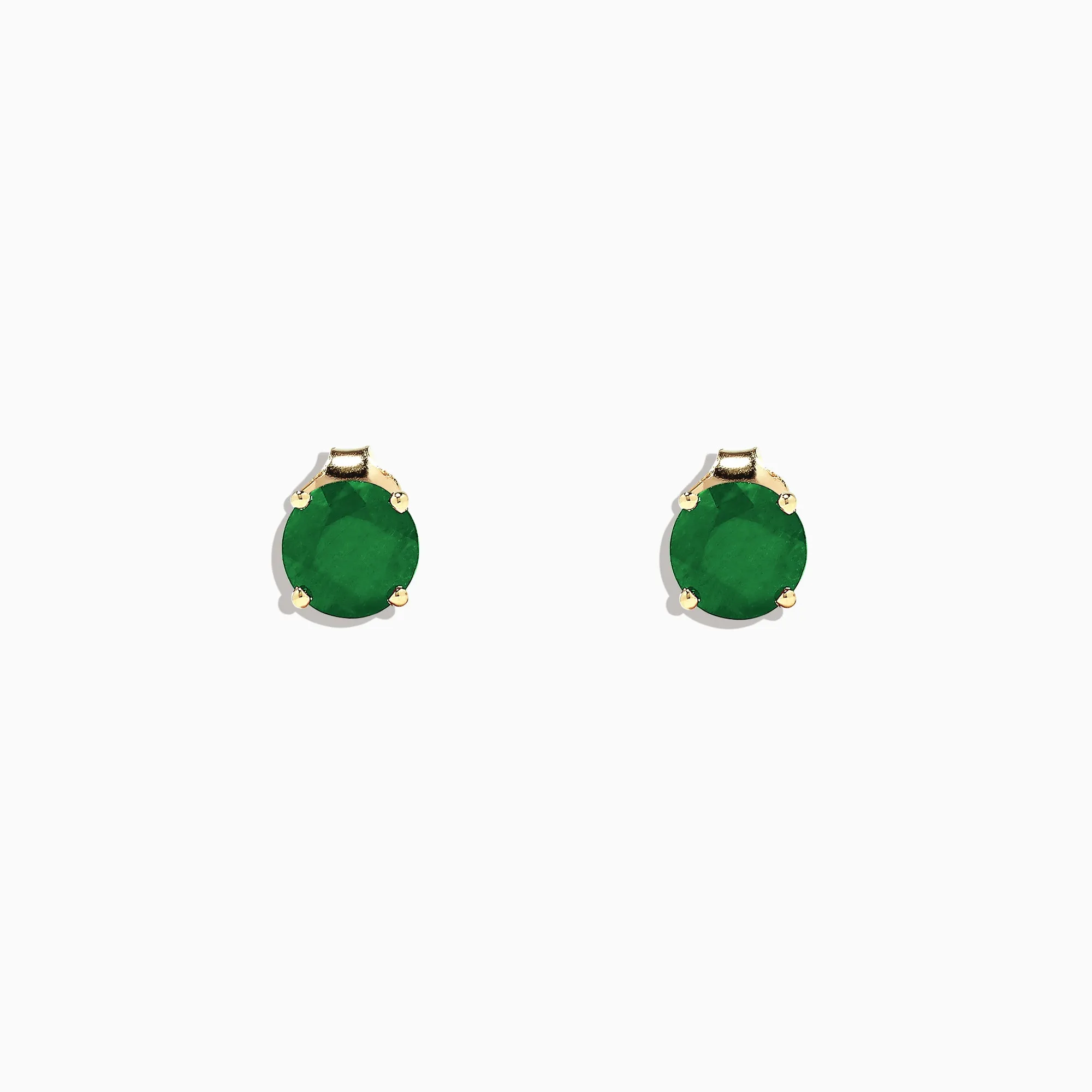 14K Yellow Gold Solitaire Round Emerald Stud Earrings, 1.62 TCW sold by Effy