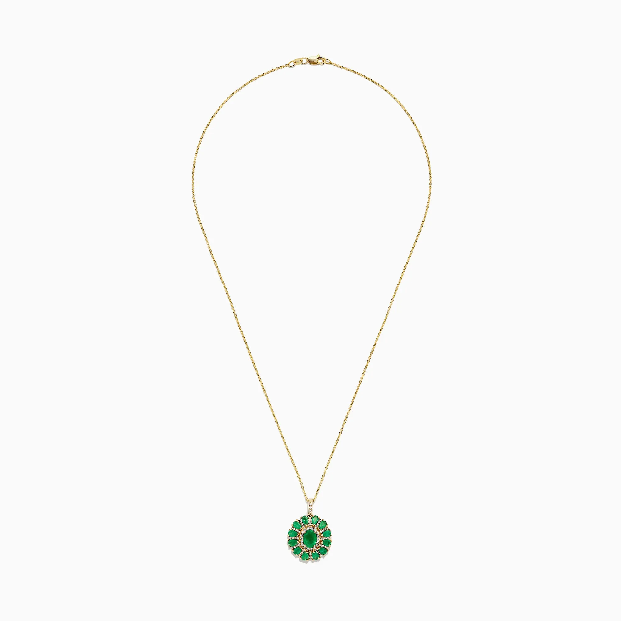 Gemma Emerald and Diamond Flower Pendant, 4.19 TCW sold by Effy product image thumbnail 2