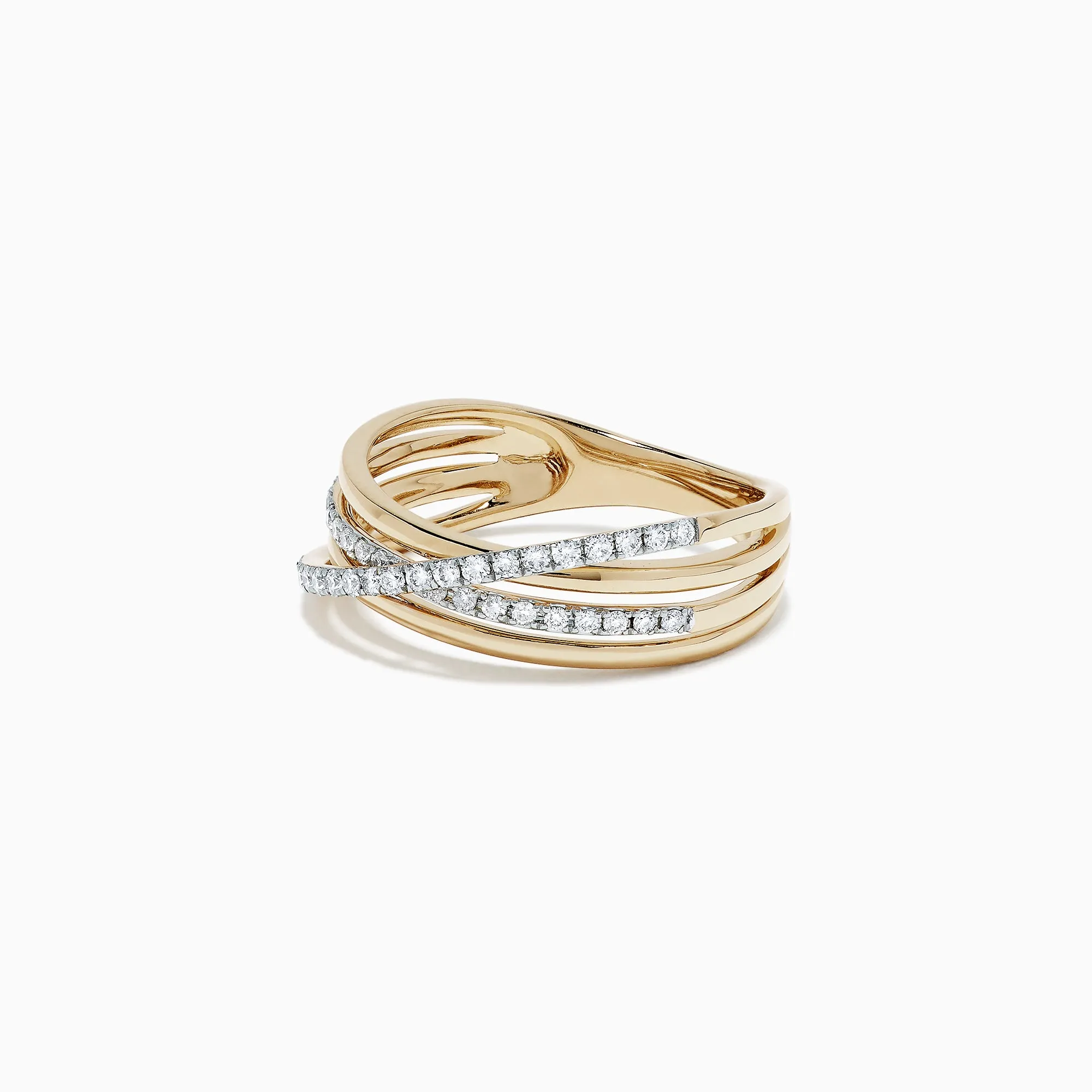 D'Oro 14K Yellow Gold Diamond Crossover Band, 0.29 TCW sold by Effy product image thumbnail 3