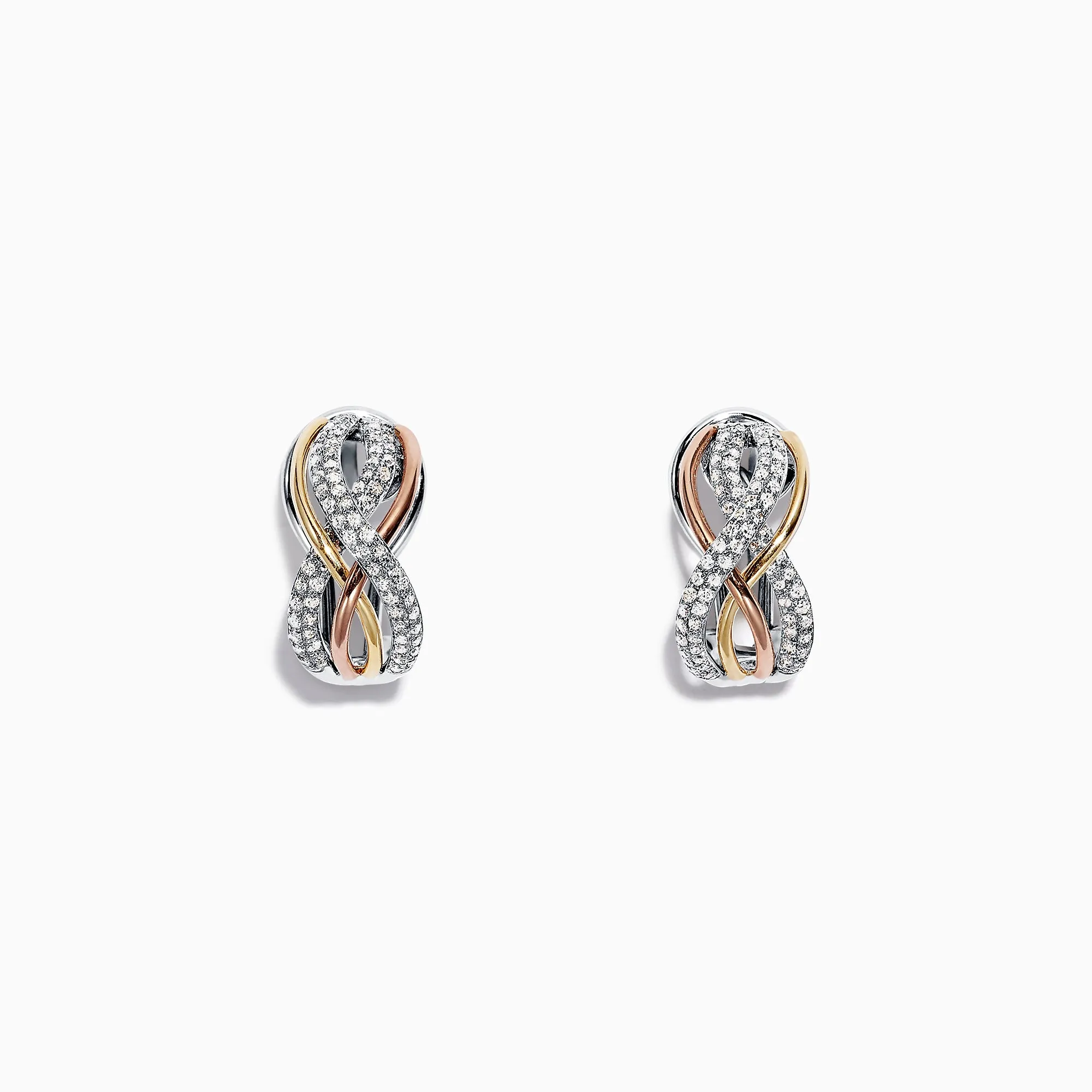 Trio 14K Tri Color Gold 1/2" French Clip Diamond Earrings, 0.55 TCW sold by Effy
