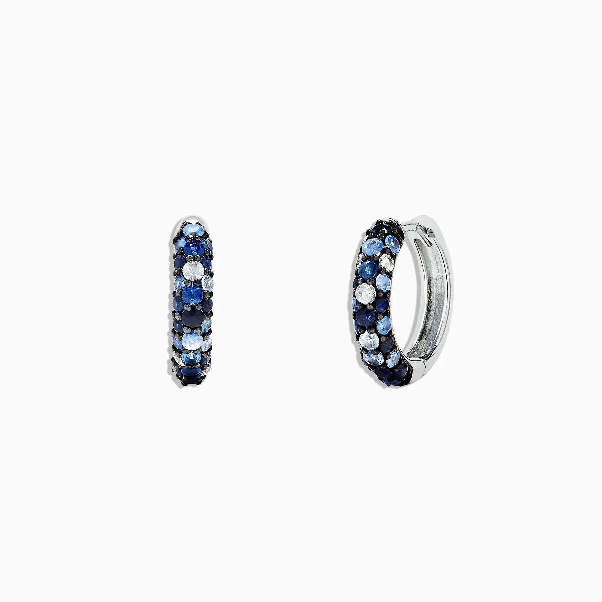925 Sterling Silver Blue Sapphire Splash 1/2" Hoop Earrings, 1.77 TCW sold by Effy product image thumbnail 2